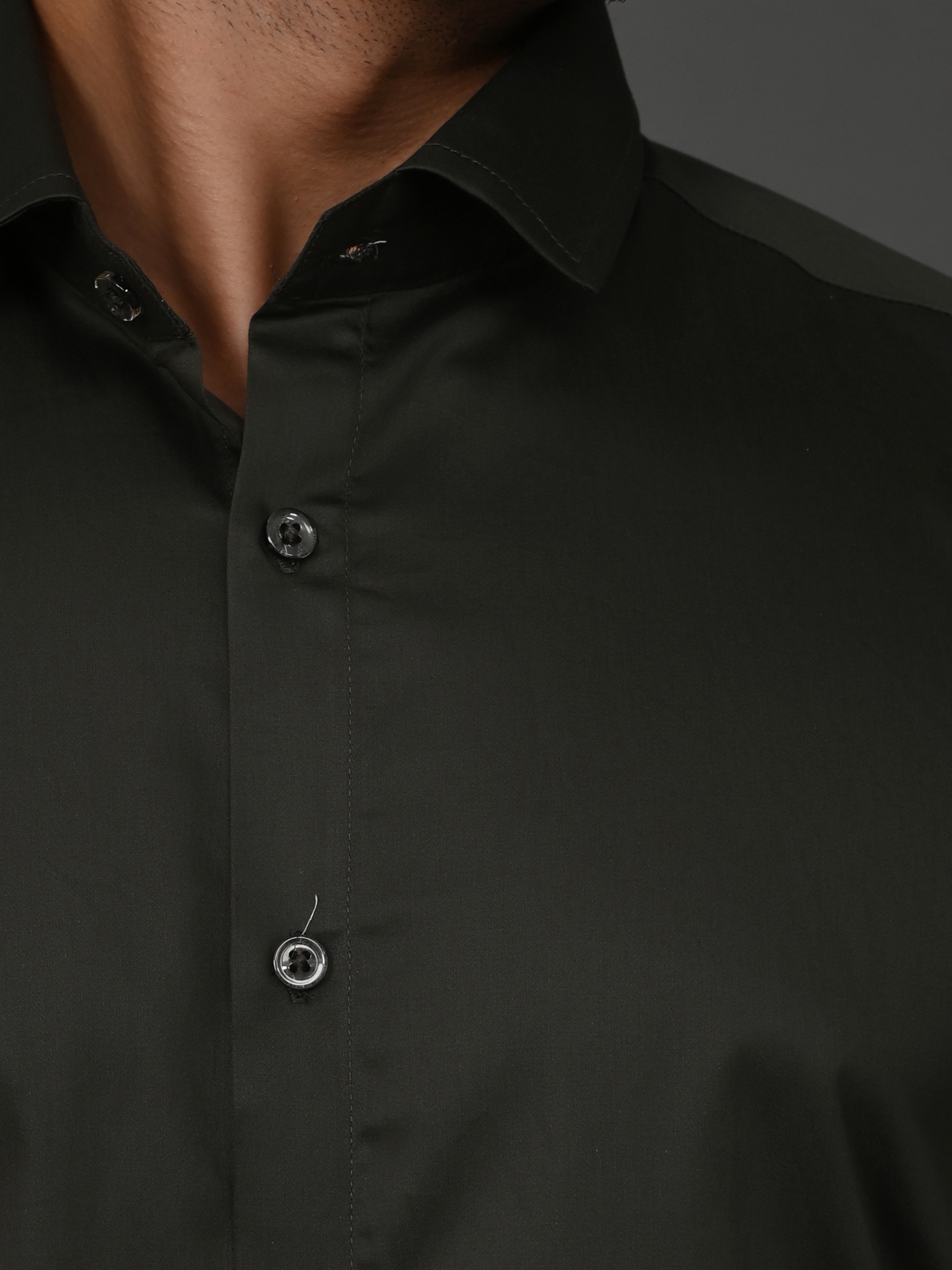 Olive Green Elite Satin Shirt
