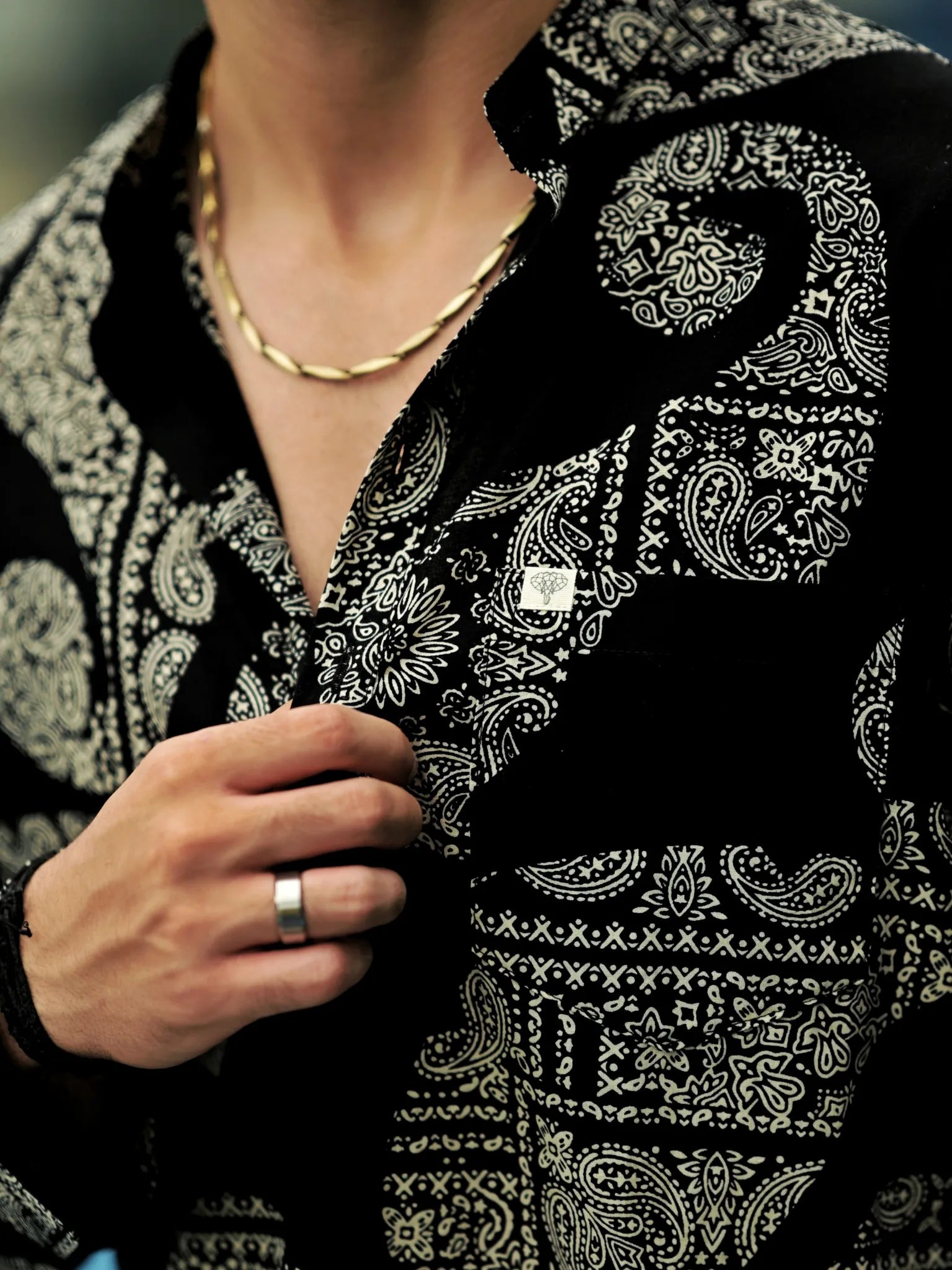 Midnight Vintage Paisley Short Kurta