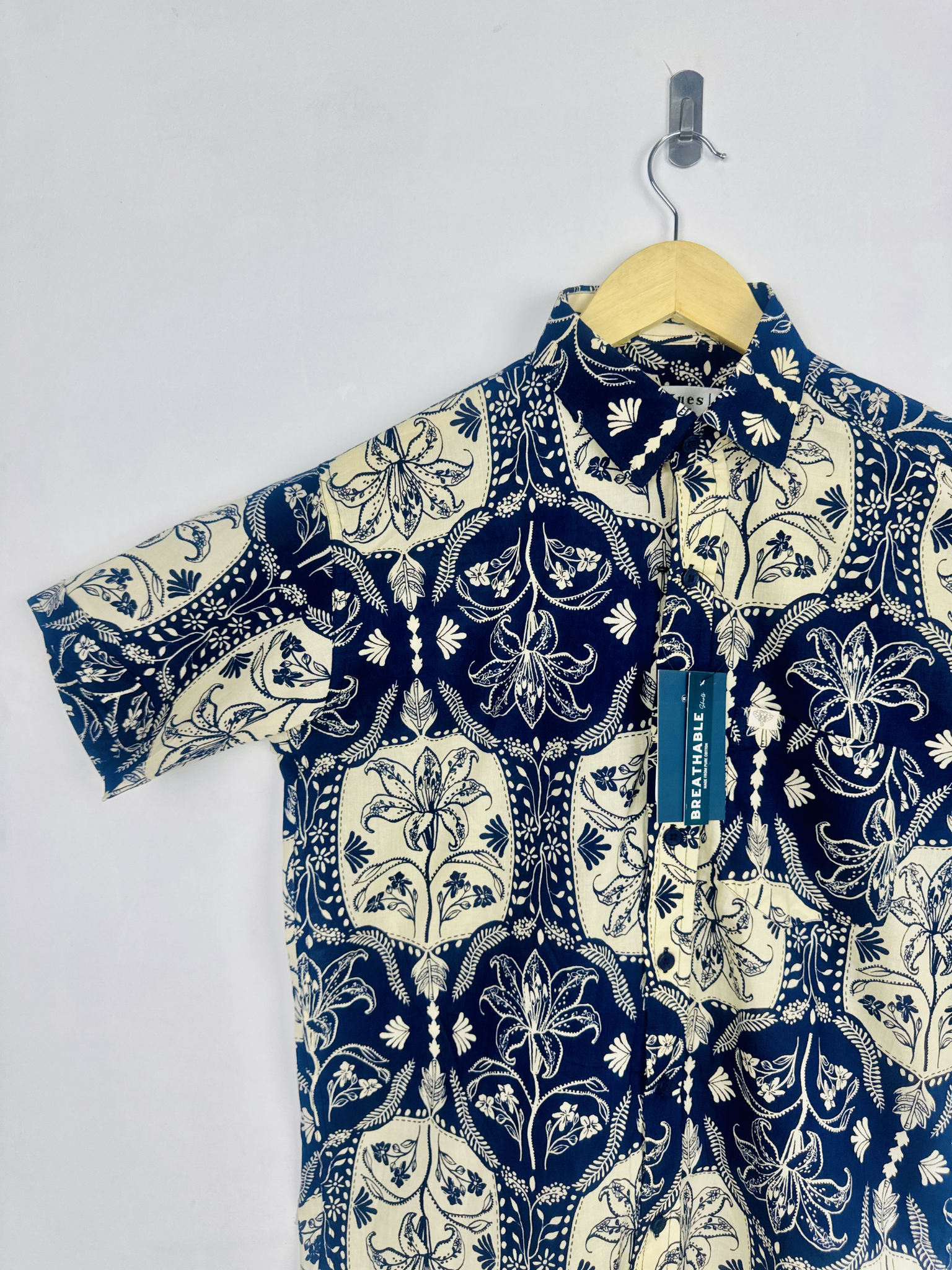 Indigo Bloom Half Sleeves Shirt