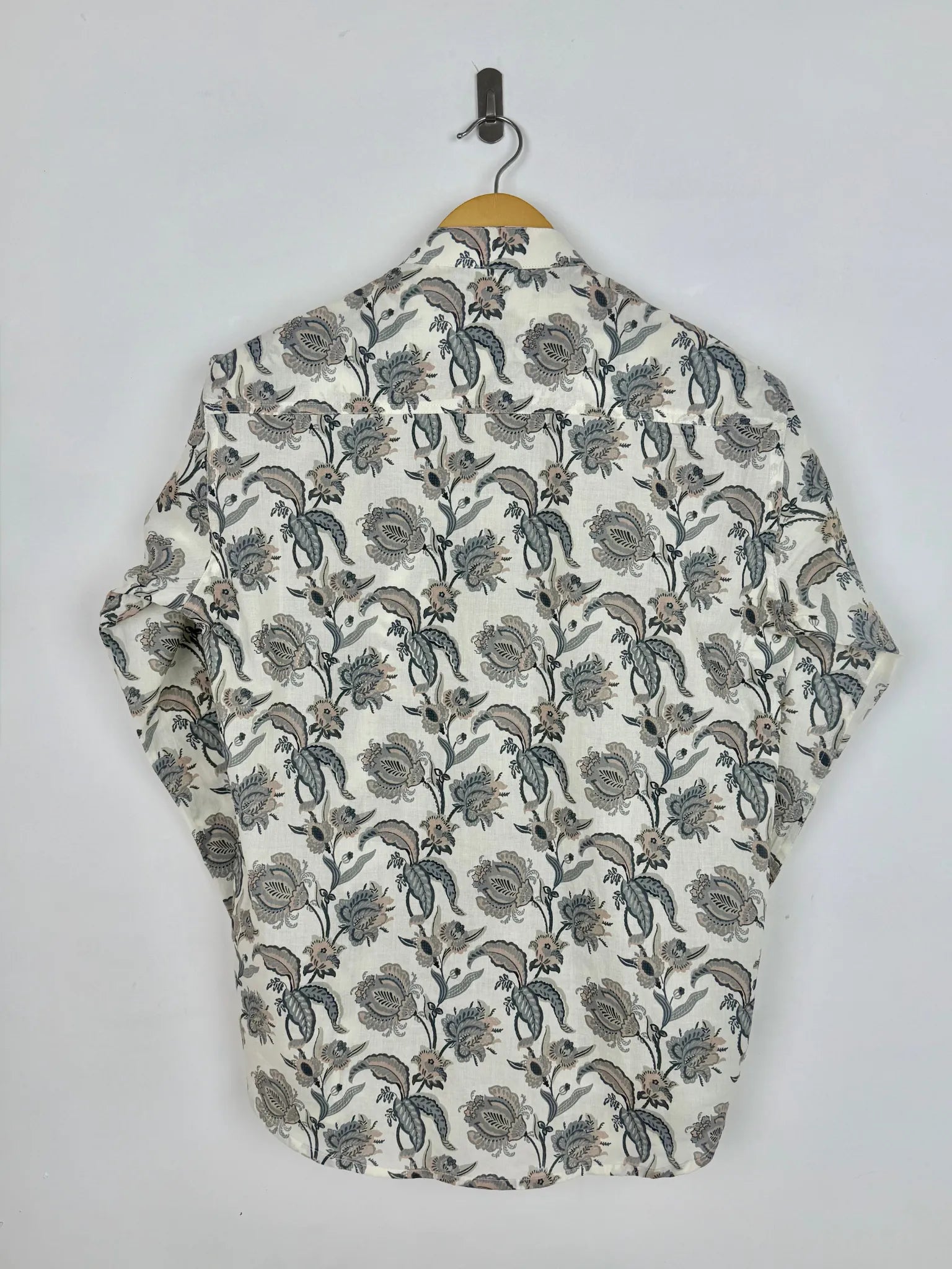 Off White Grey Floral Printed short kurta