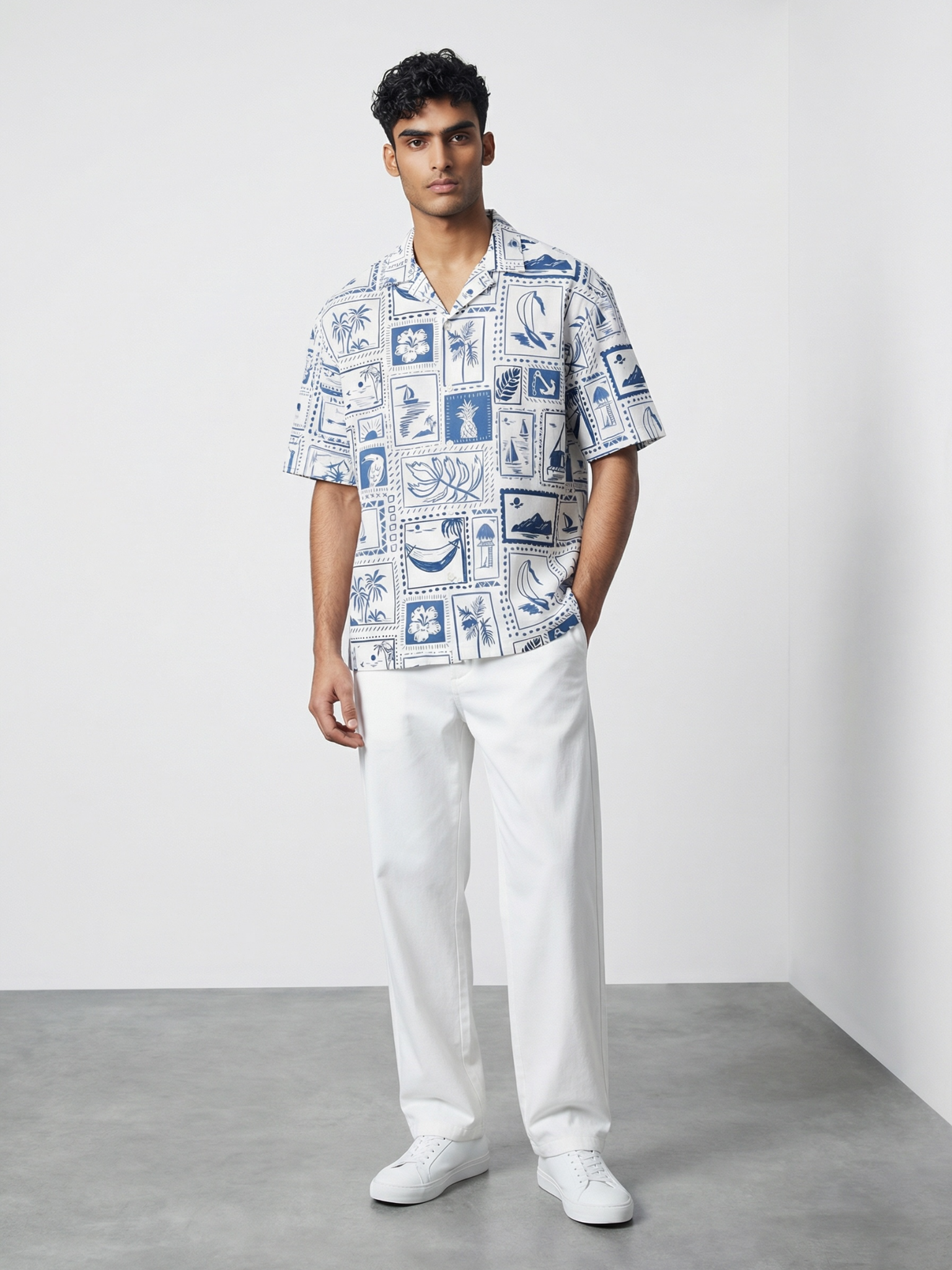 Coastal Postcards Cuban Collar Resort Shirt