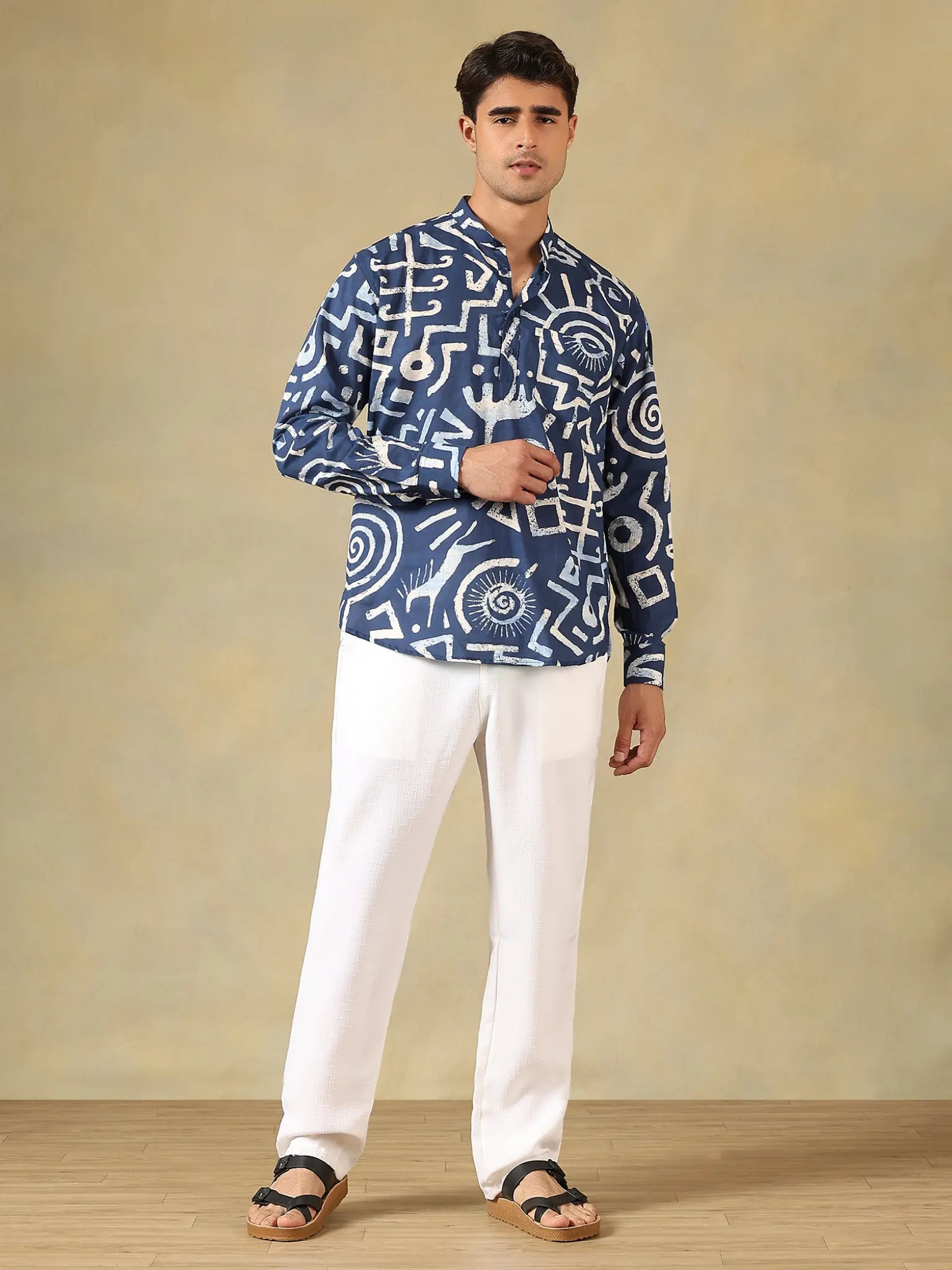 Blue Celestial Printed Short Kurta