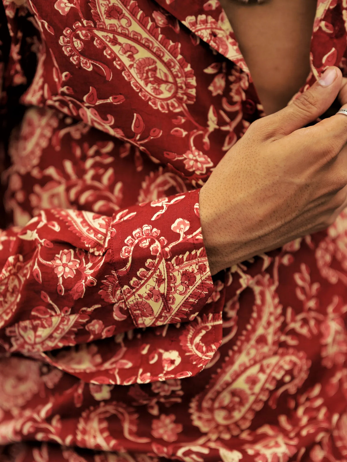 Maroon Folk Paisley Short Kurta