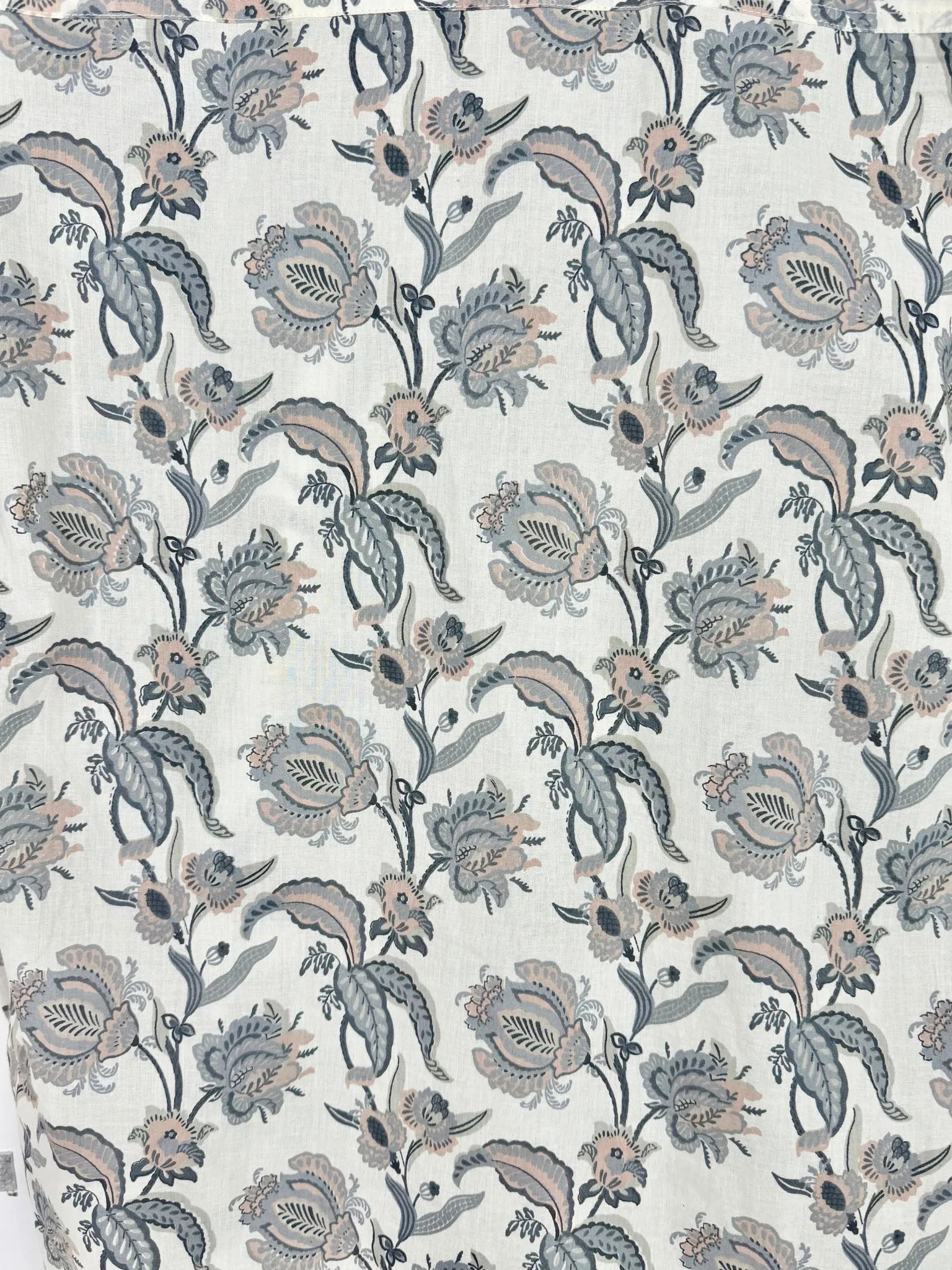 Off White Grey Floral Printed short kurta
