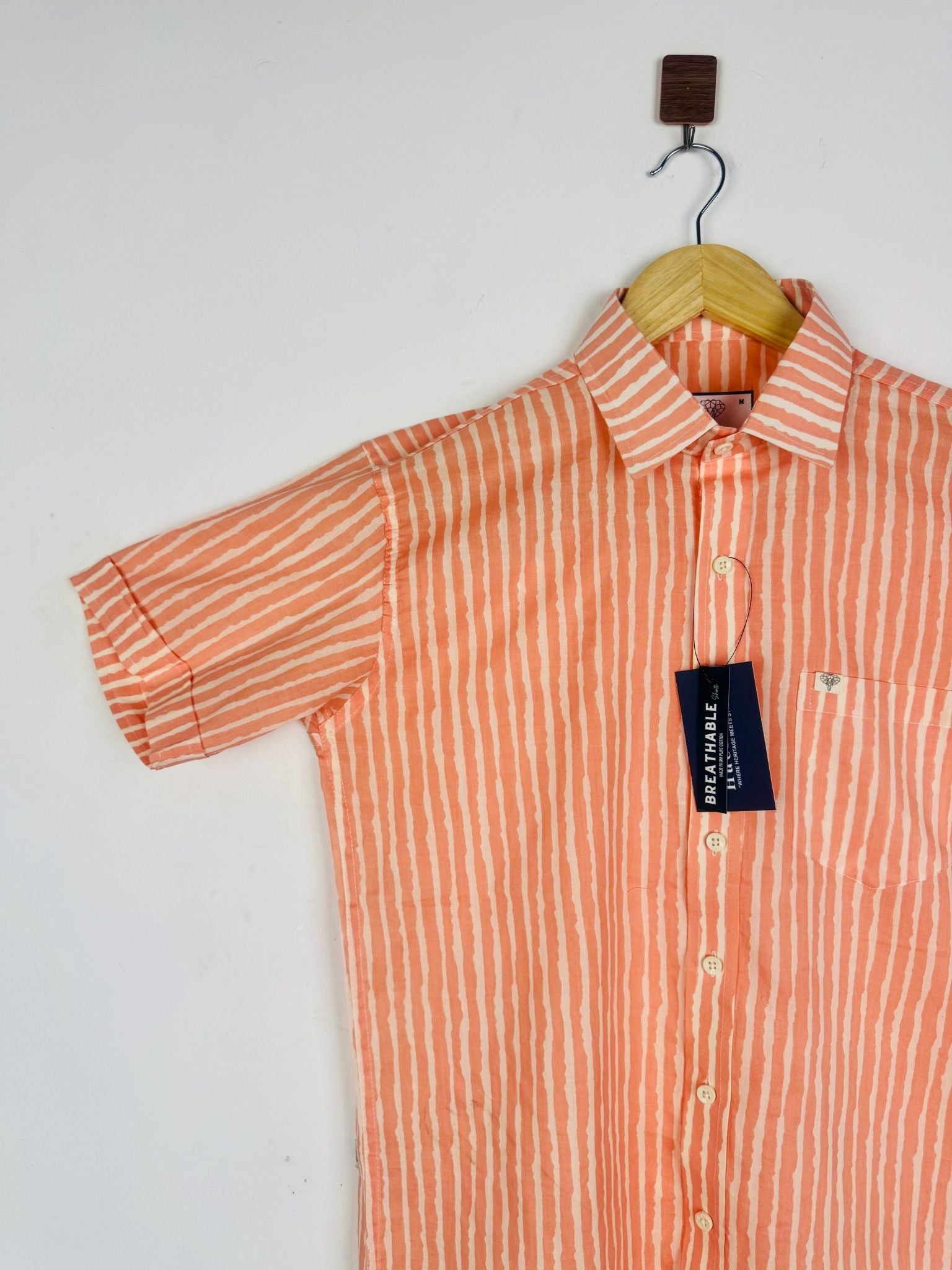 Peach Breeze Striped Shirt