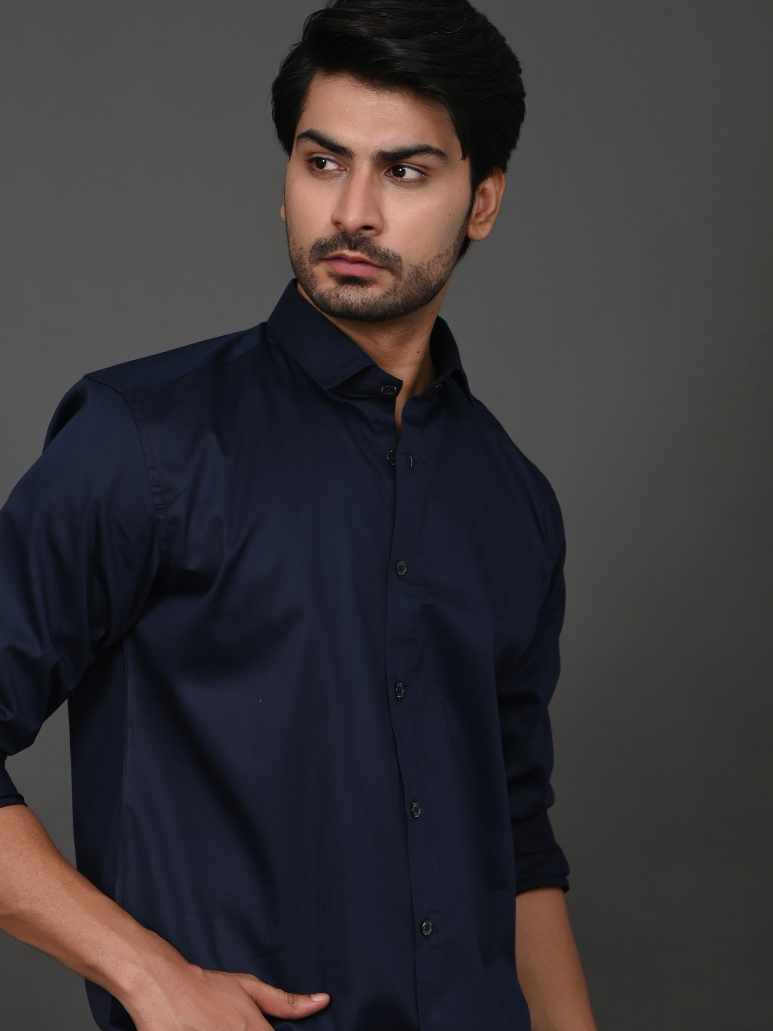 Midnight Blue Elite Satin Shirt