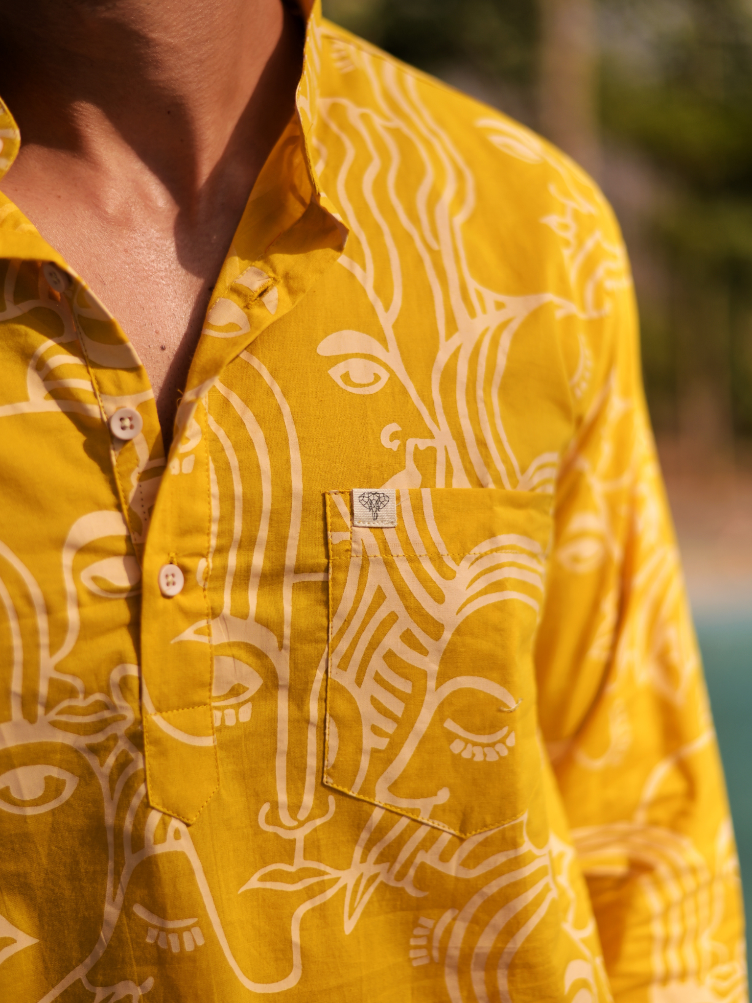 Mustard facerart Short Kurta