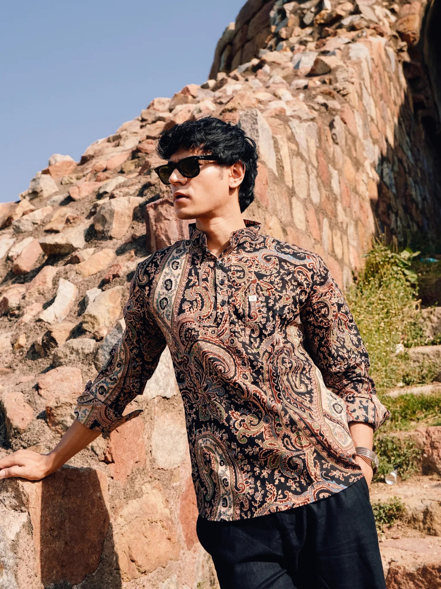 black mafia style short kurta