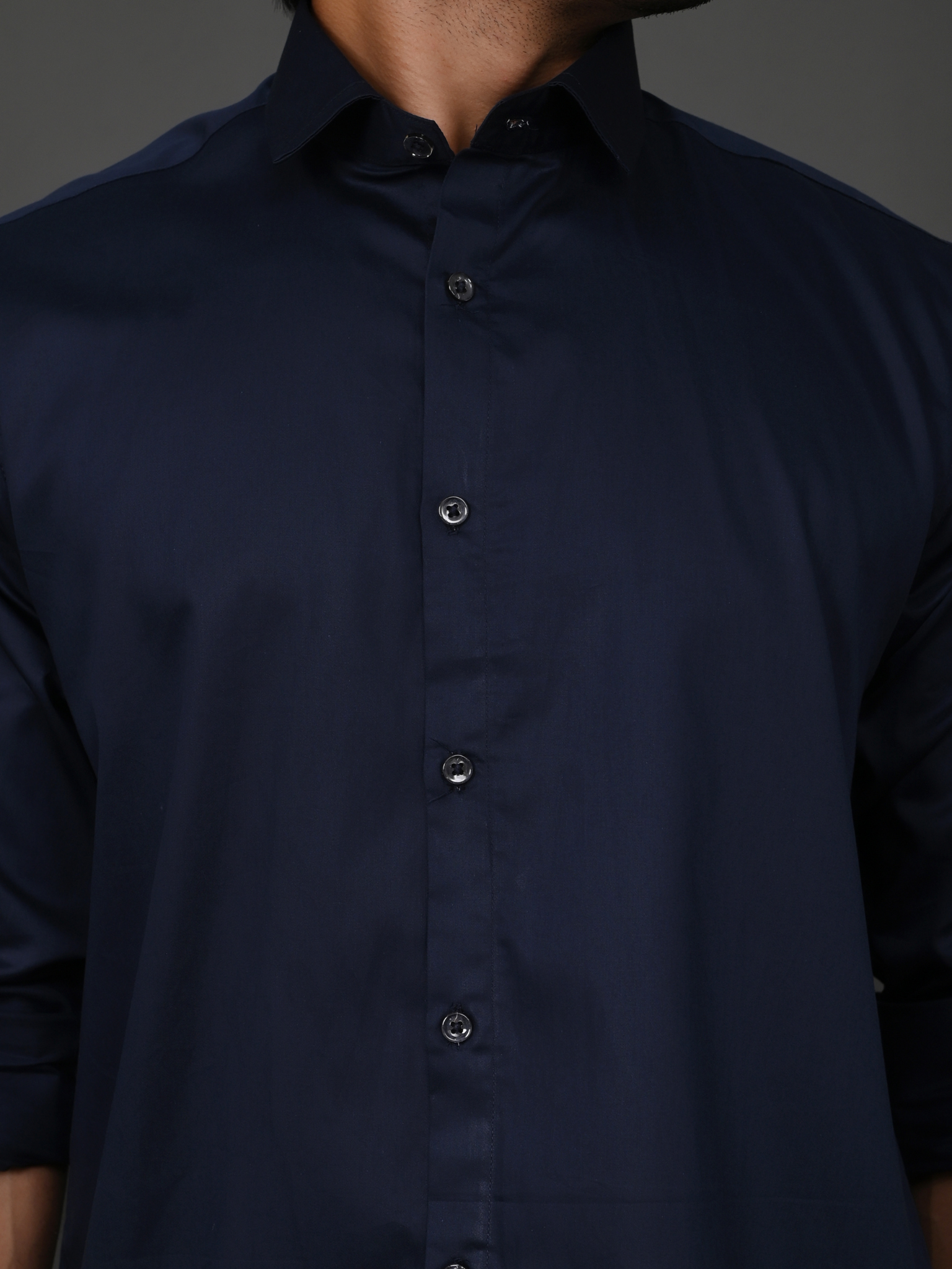 Midnight Blue Elite Satin Shirt