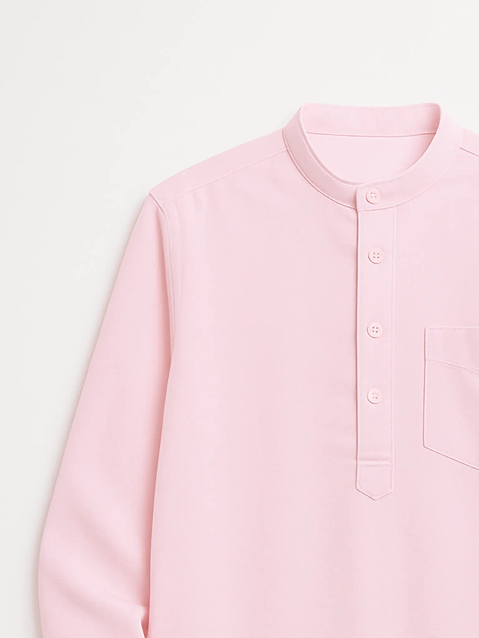 Baby pink Linen Blend textured Short Kurta