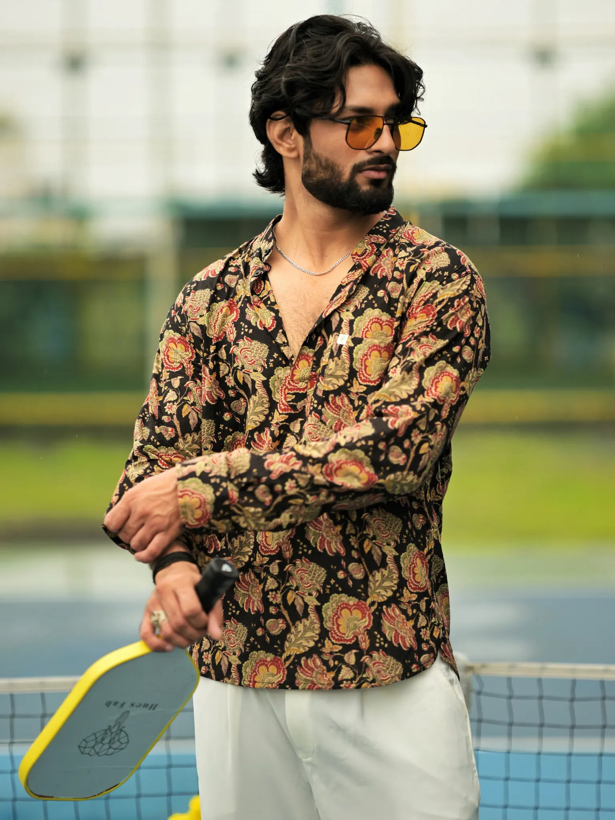 Black Floral Printed Short Kurta