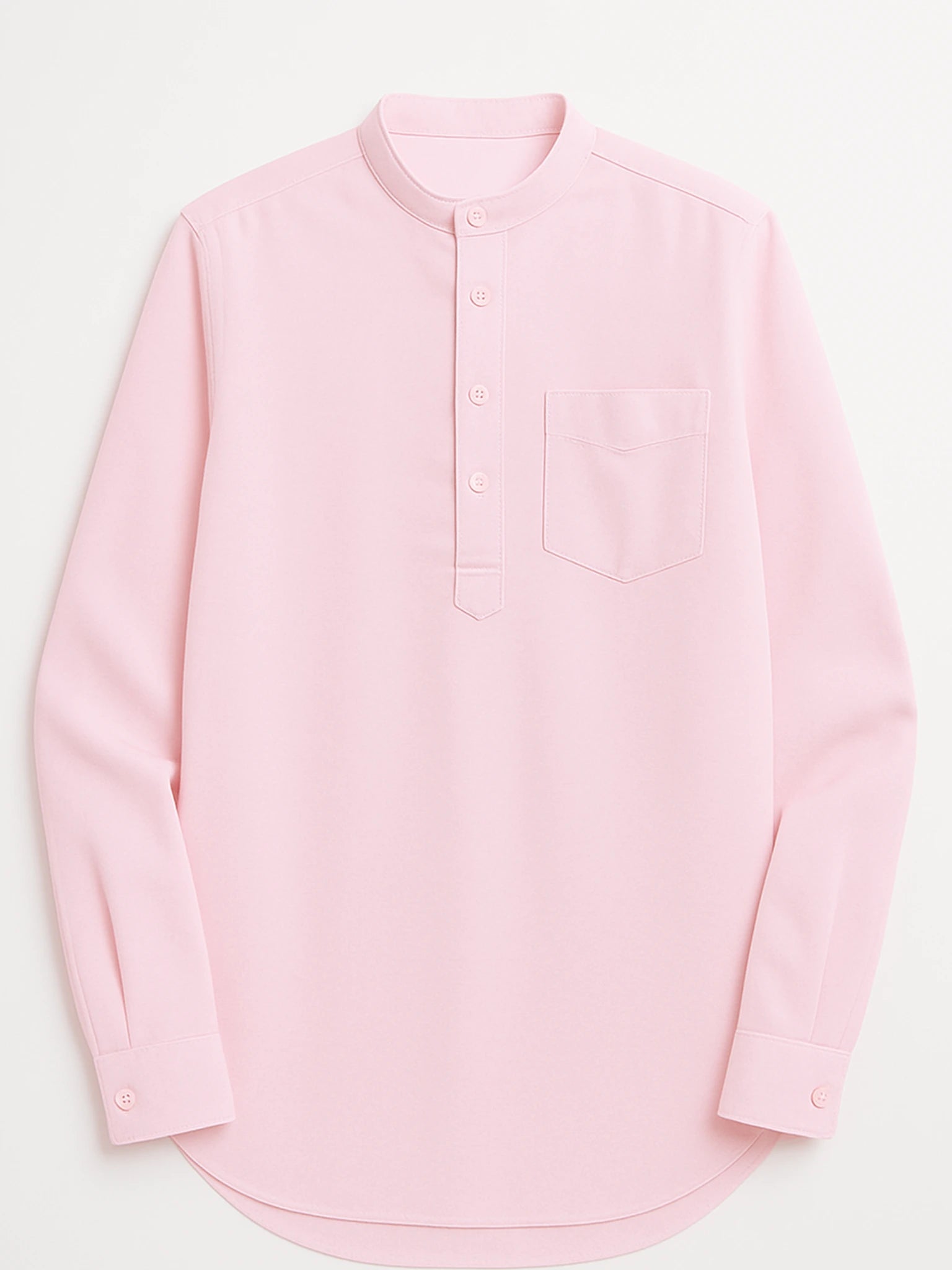 Baby pink Linen Blend textured Short Kurta