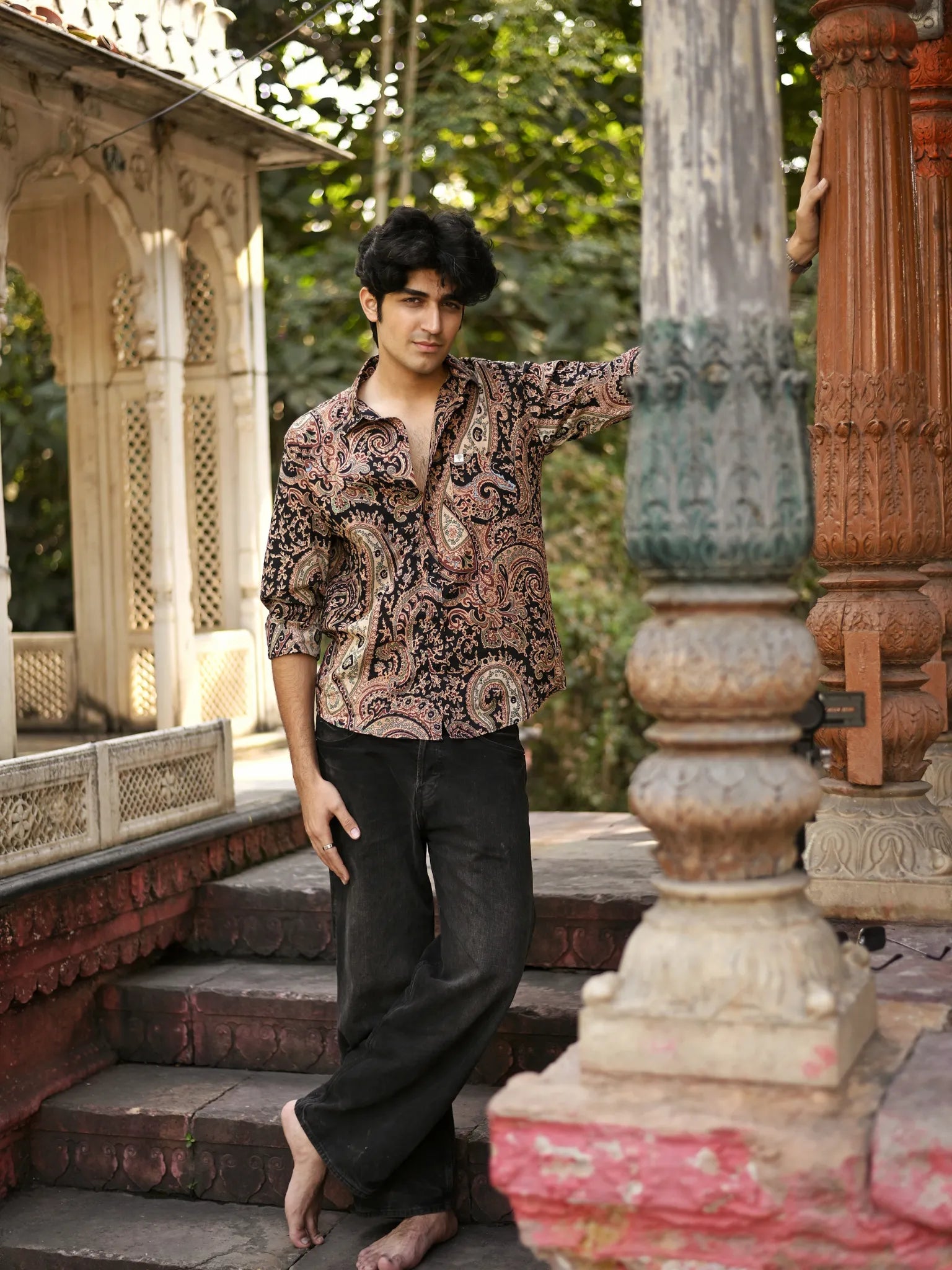 Black Mafia Style Full Sleeves Shirt