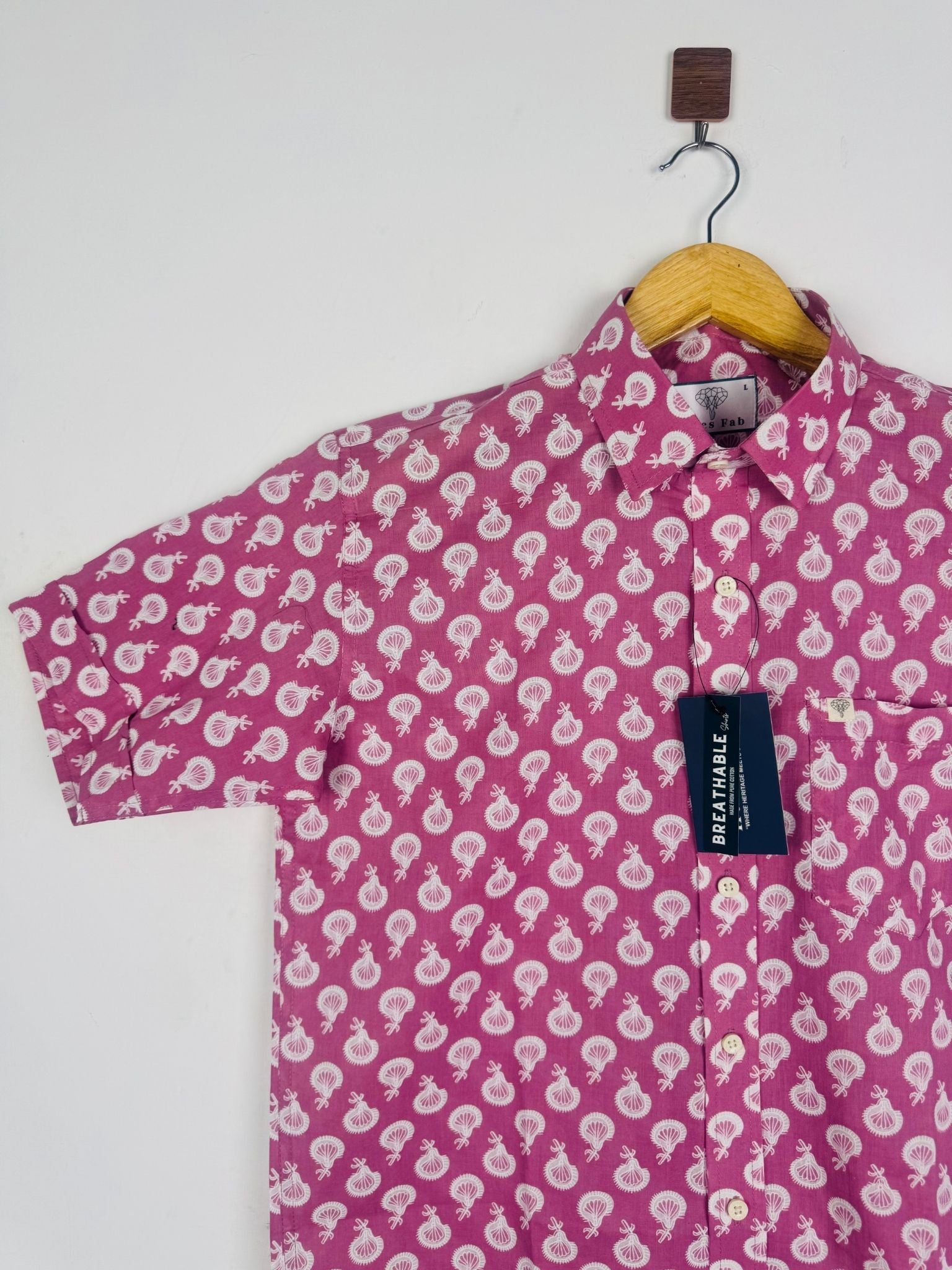 Rosy Bloom Printed Half Shirt