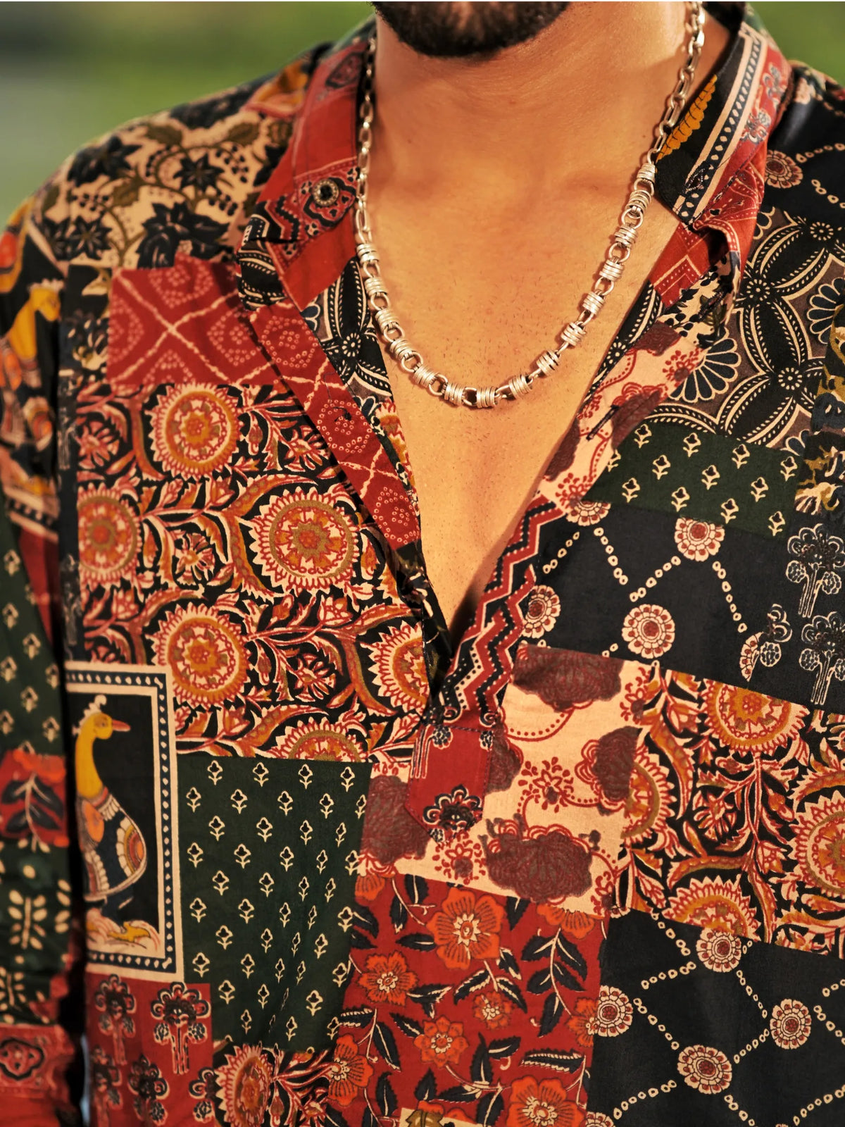 Rust Mosaic long Kurta