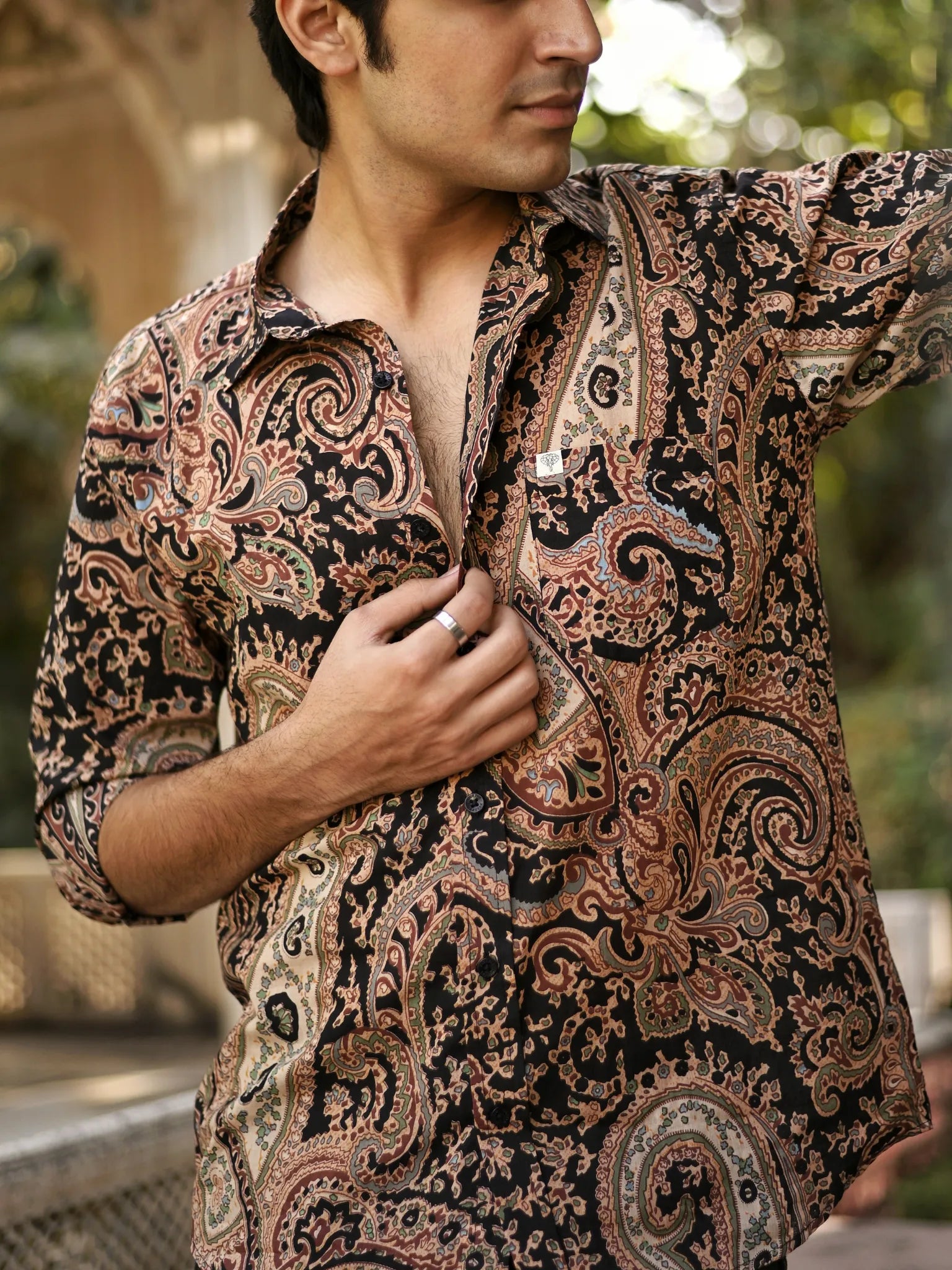 Black Mafia Style Full Sleeves Shirt