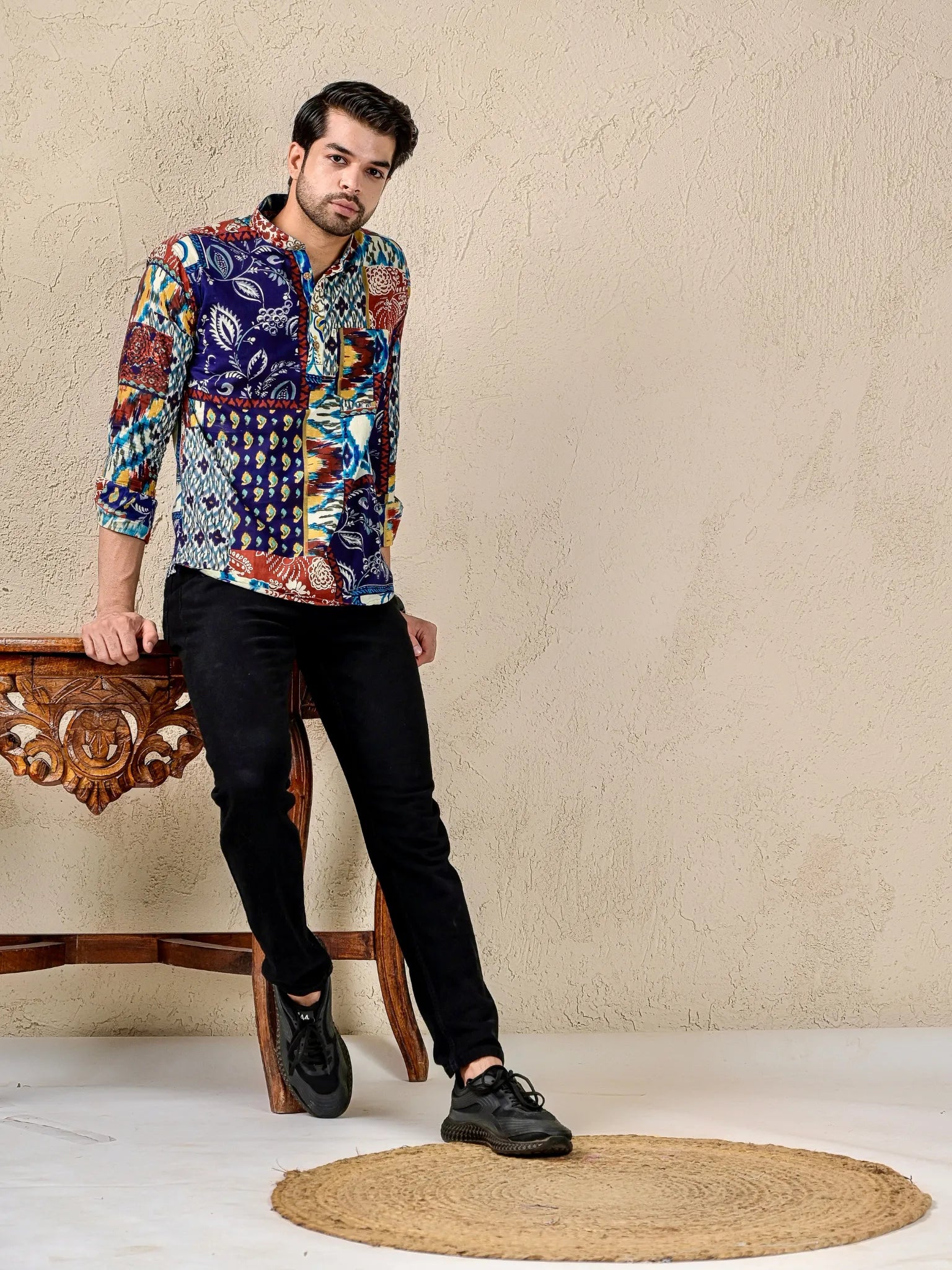 multicolor patchwork short kurta