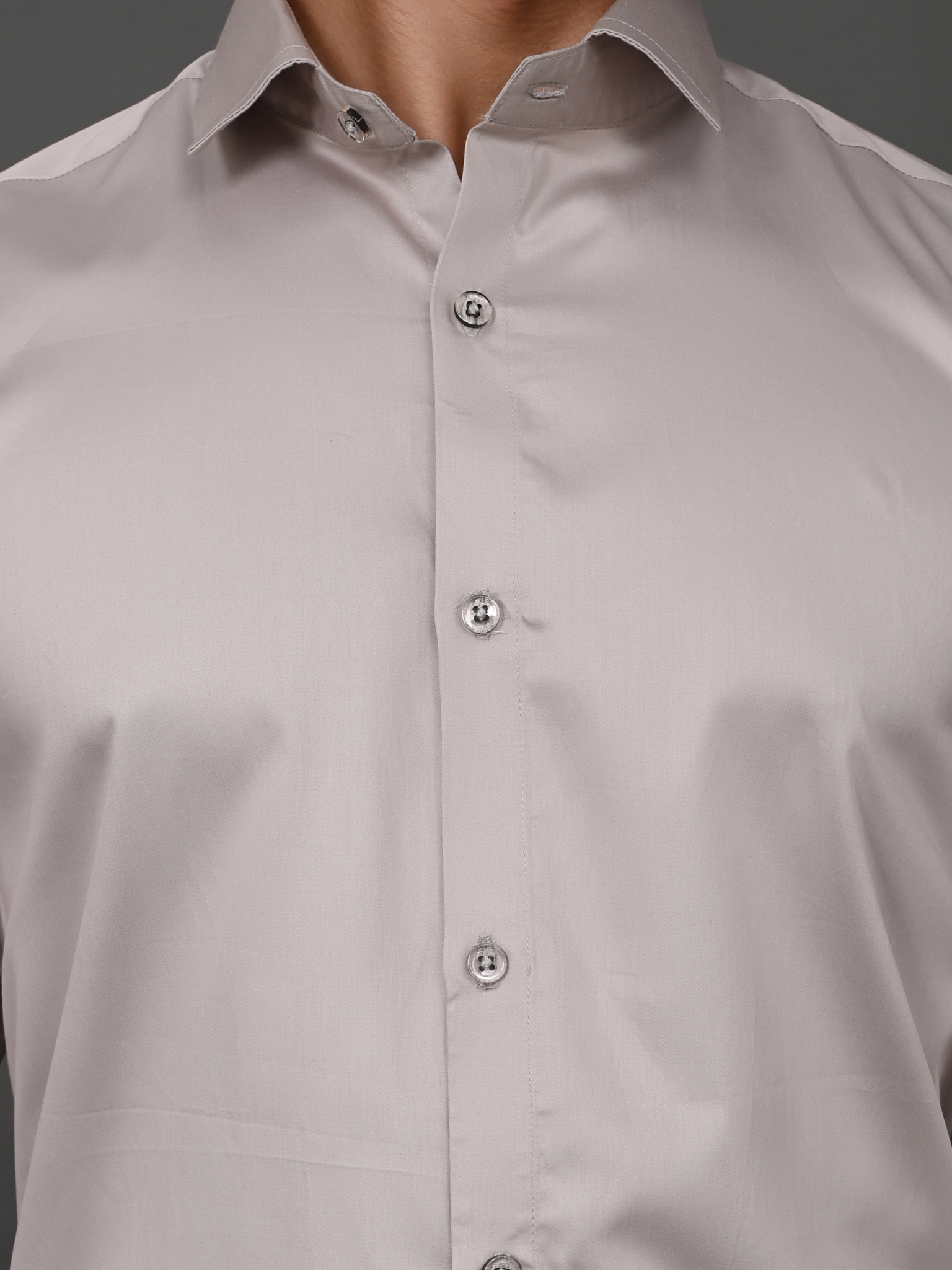 Taupe Elite Satin Shirt