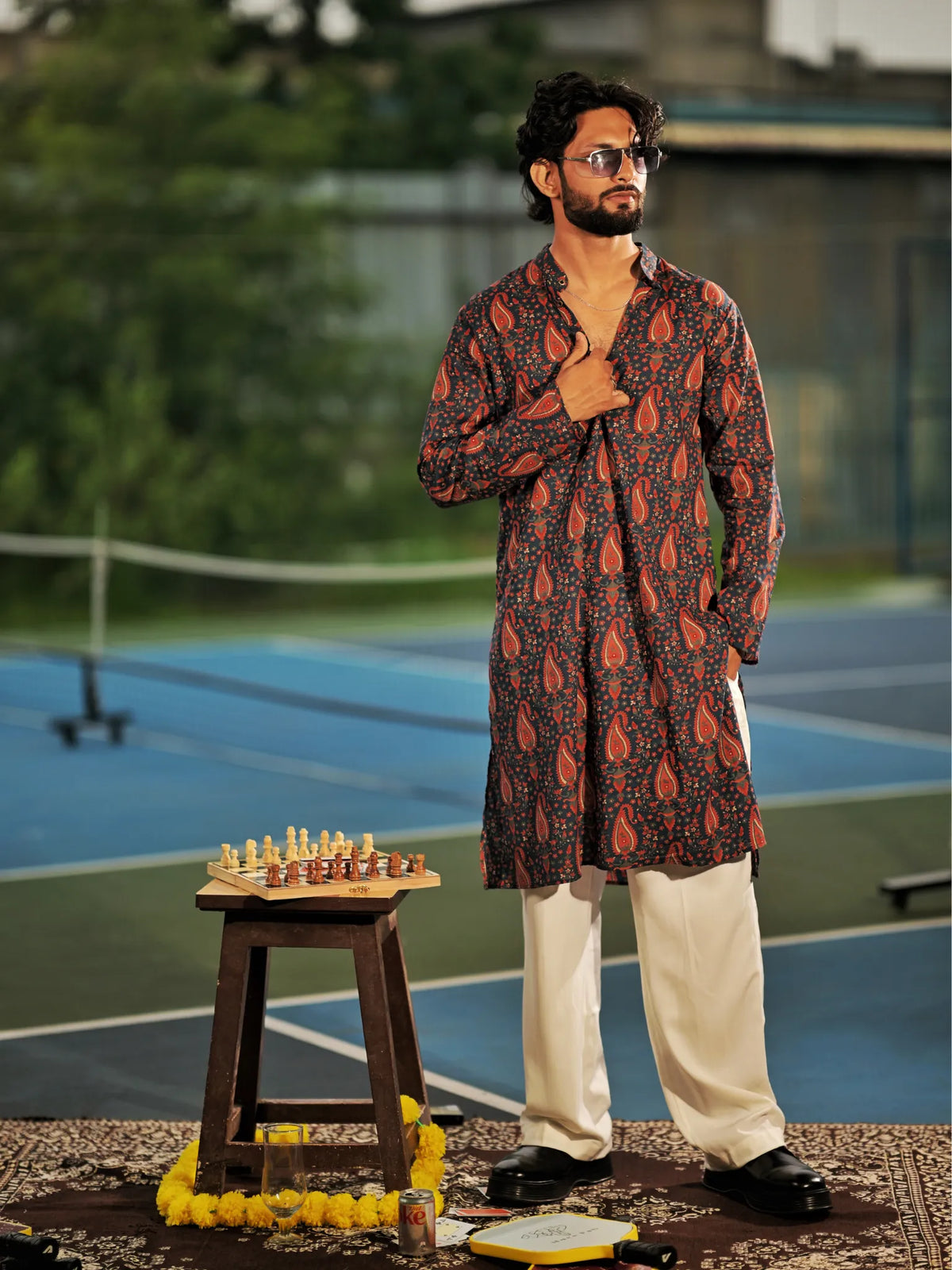 Crimson Paisley long Kurta