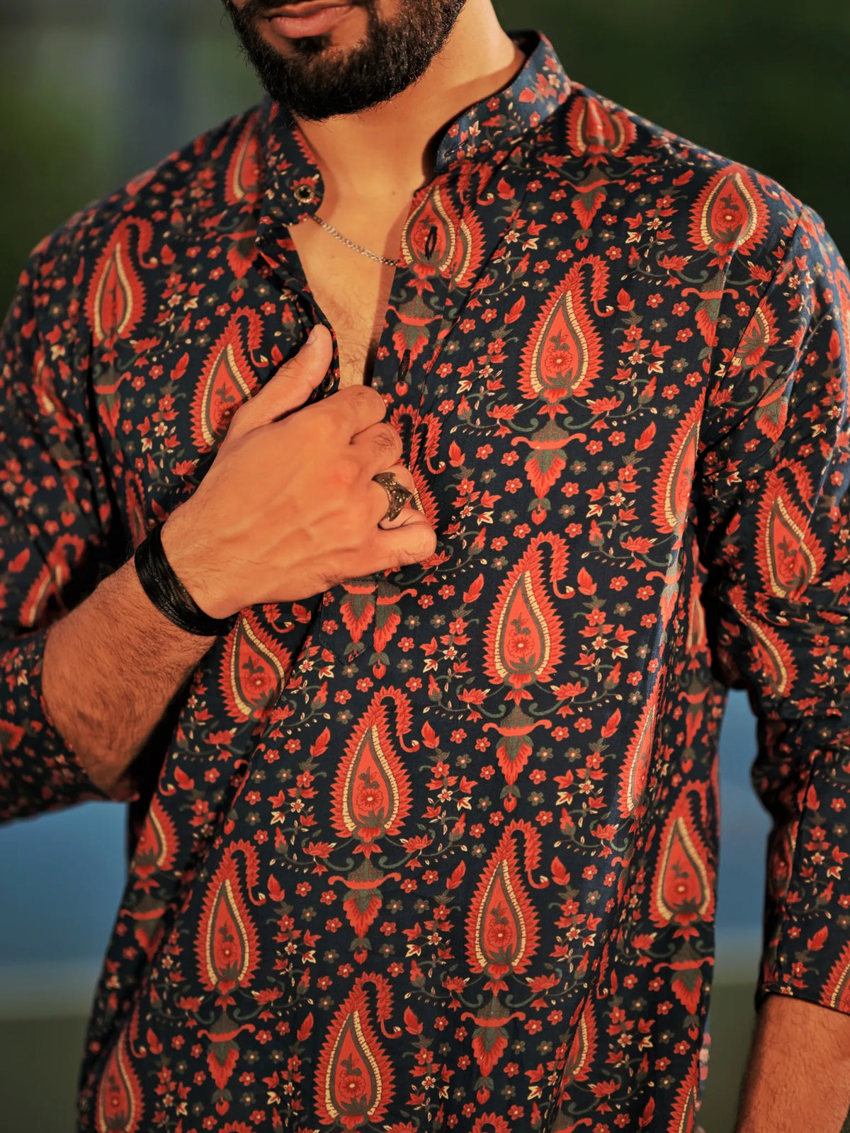 Crimson Paisley long Kurta