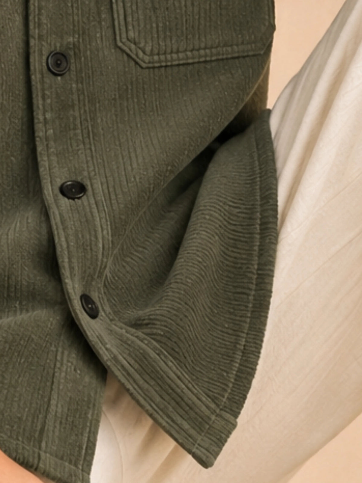 Olive Premium Corduroy Oversized Shirt