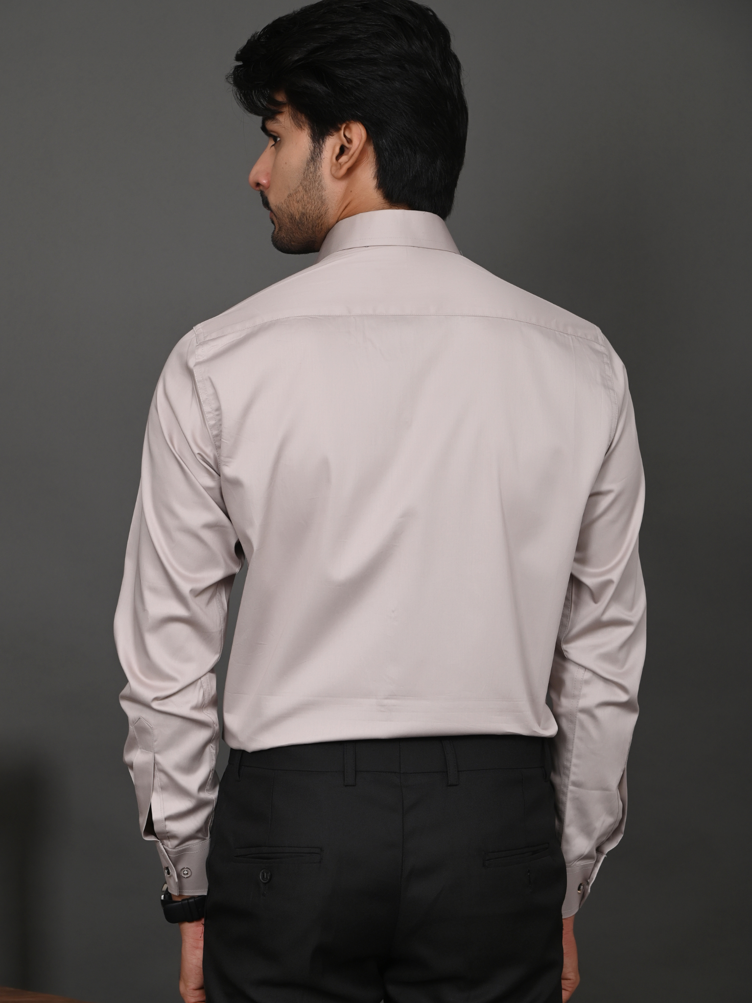 Taupe Elite Satin Shirt