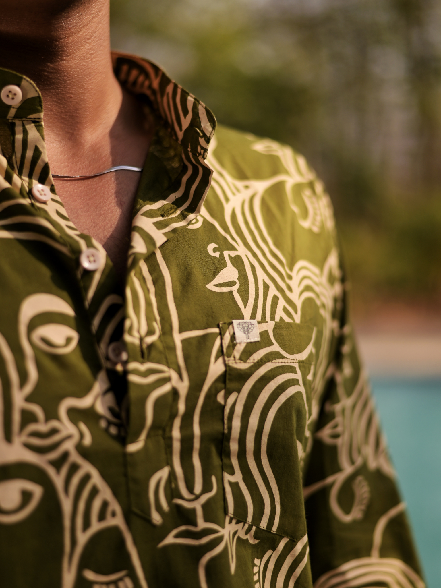 Olive facerart Short Kurta