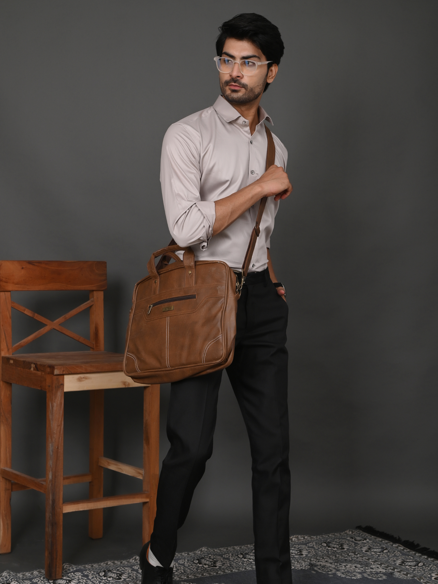 Taupe Elite Satin Shirt