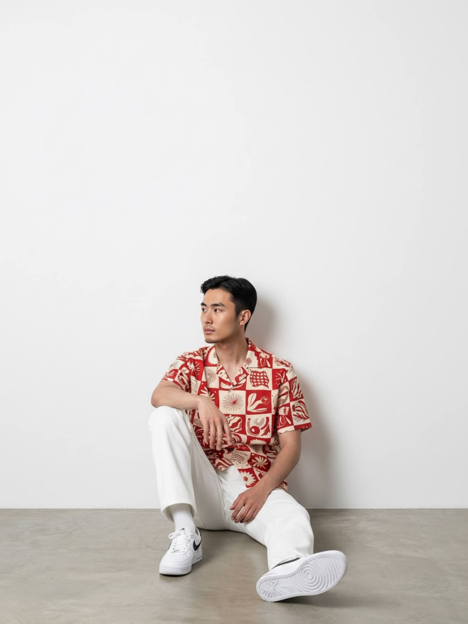 Crimson Tiles Cuban Collar Resort Shirt