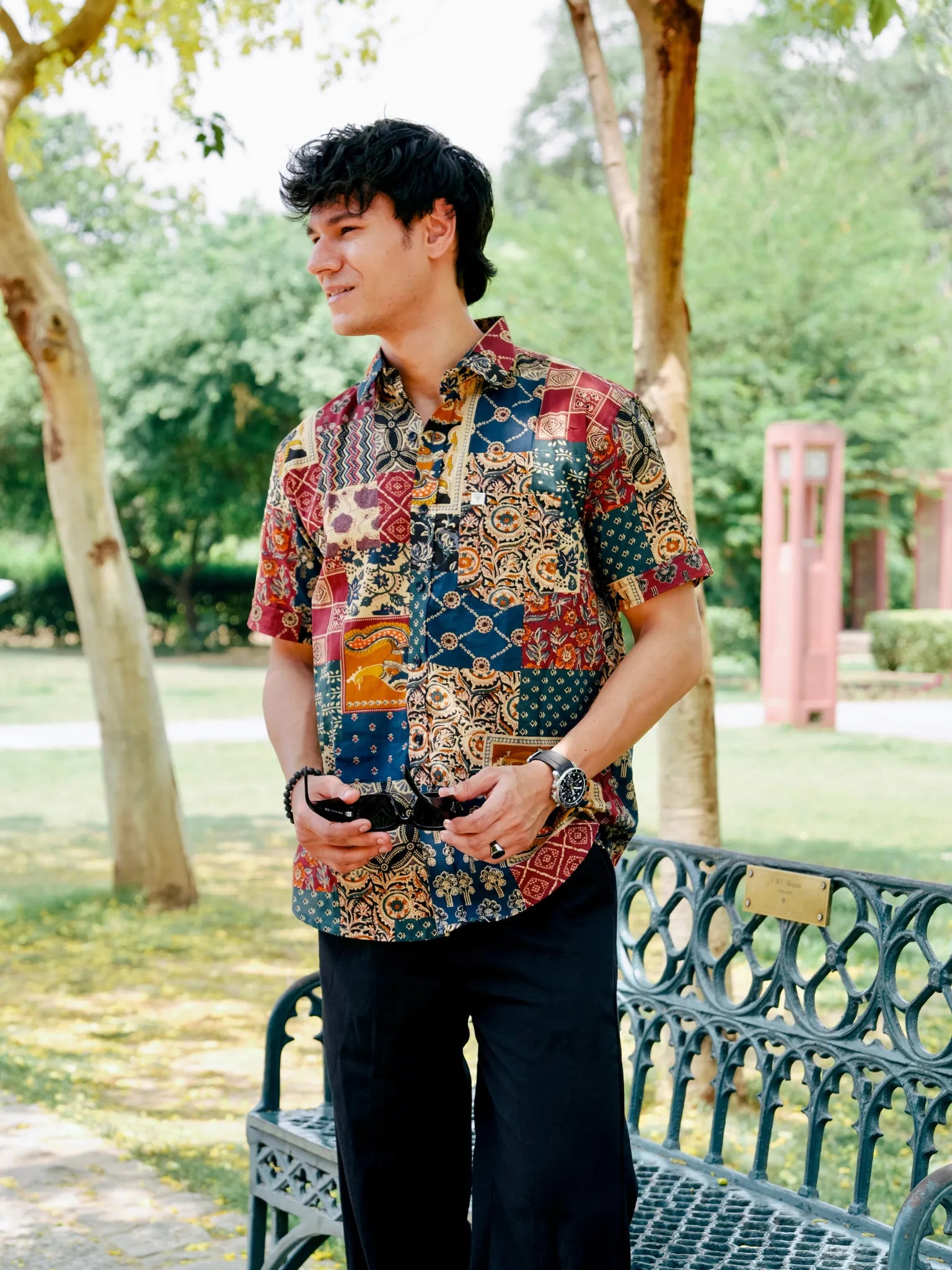 Patchwork Half Sleeves Shirt