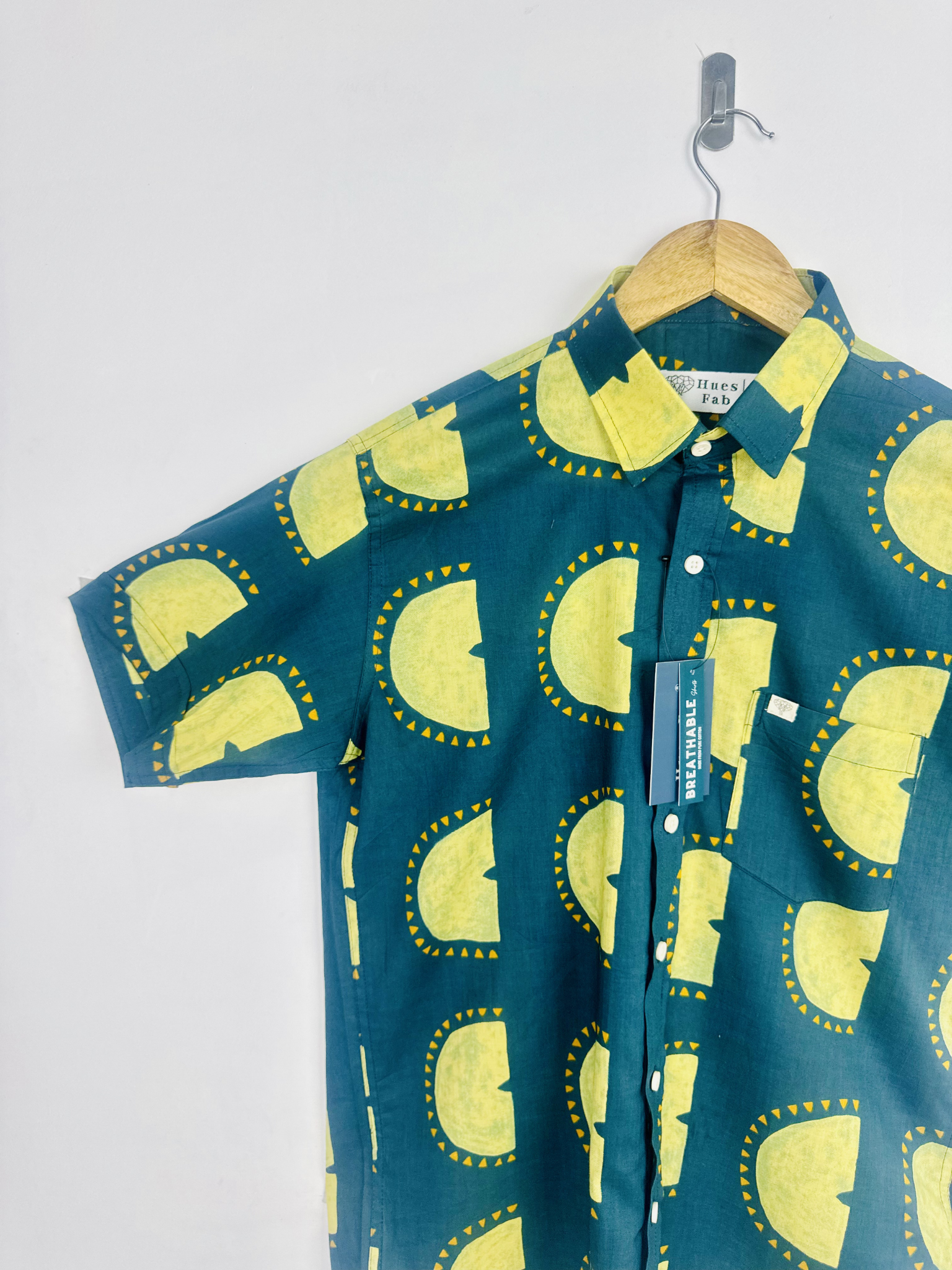Pine Green Art Half Sleeves Shirt