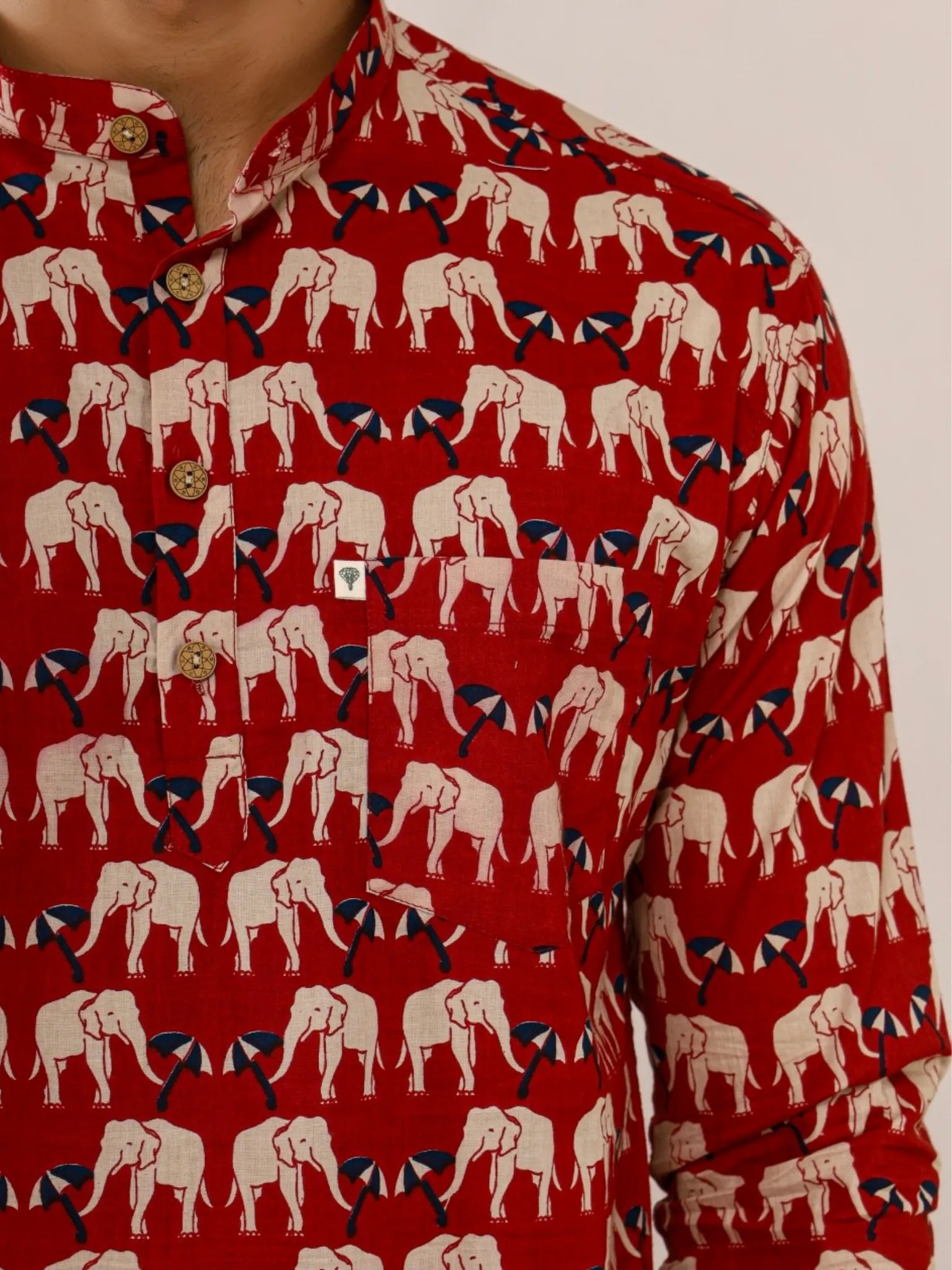 red umbrella elephant short kurta