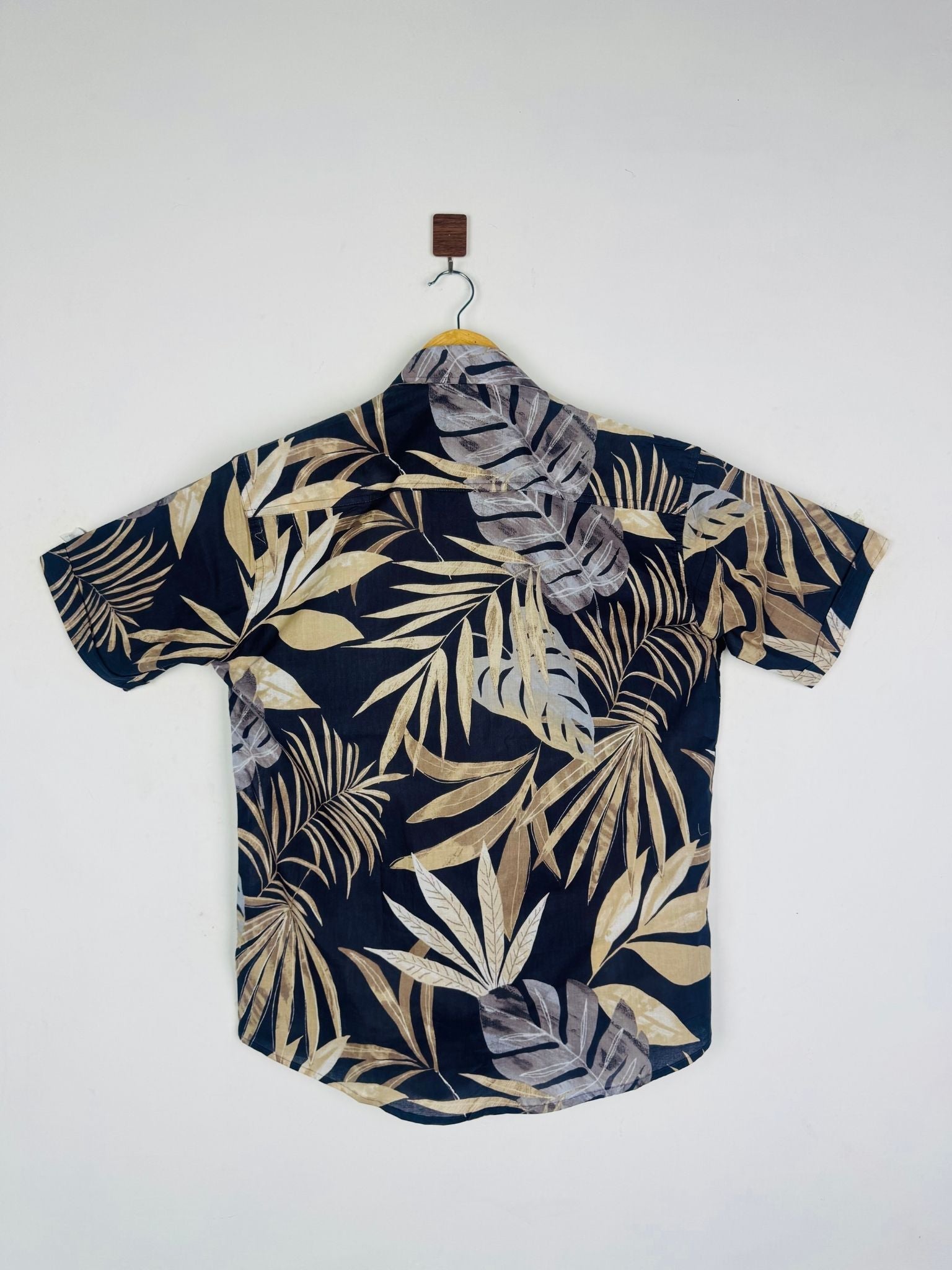 Navy Island Leaf Half Sleeves Shirt
