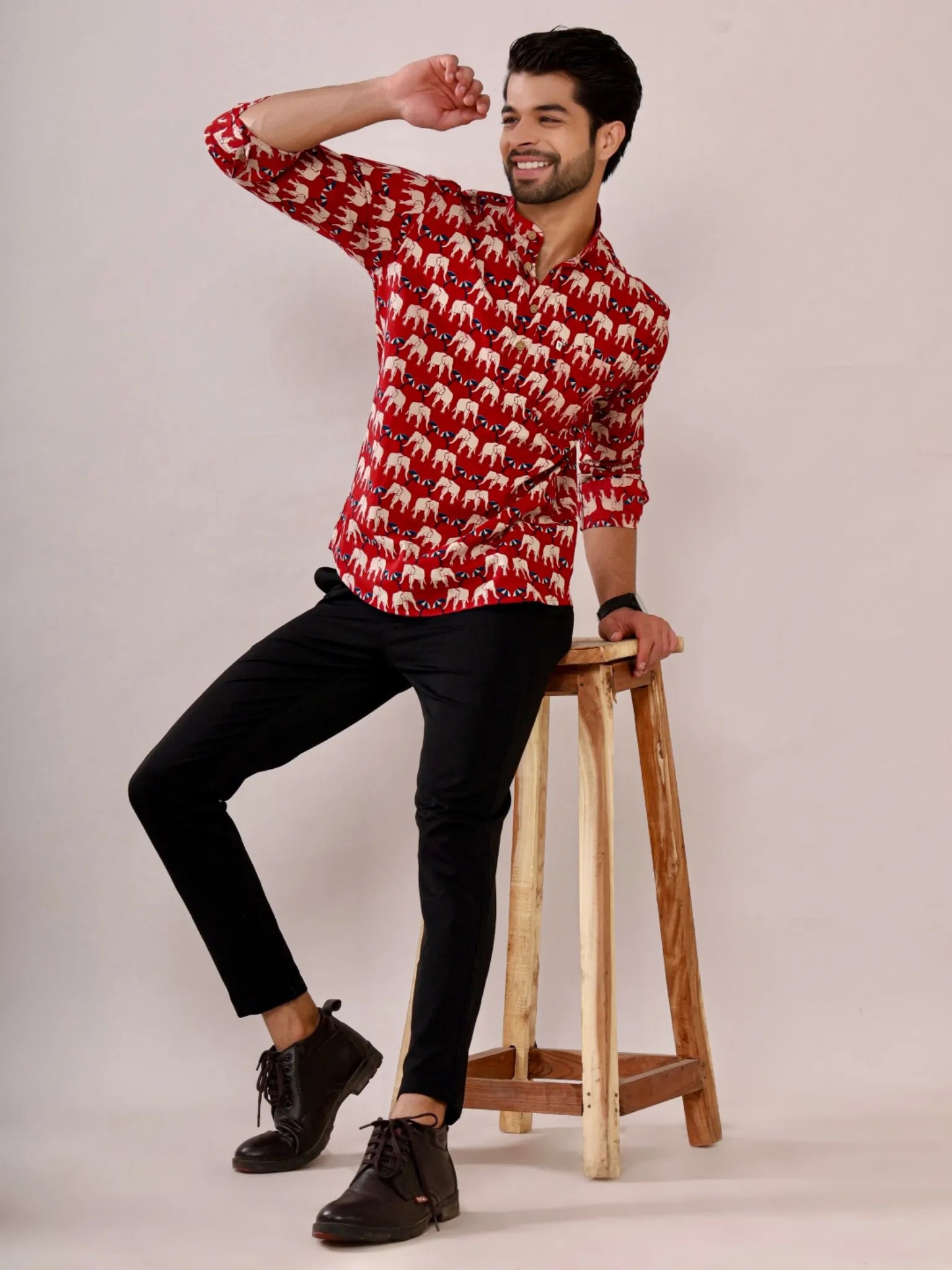 red umbrella elephant short kurta