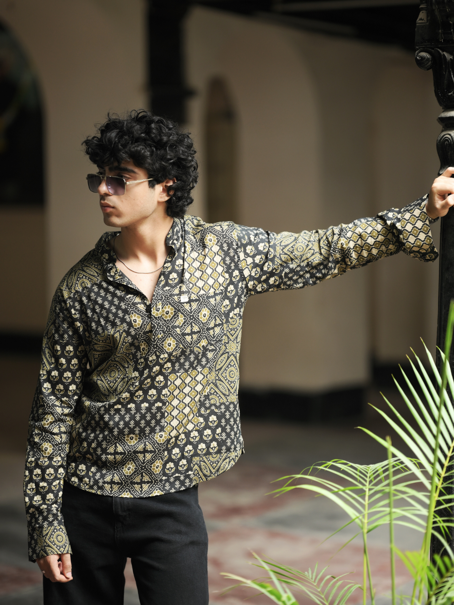 Nightshade patchwork printed short kurta