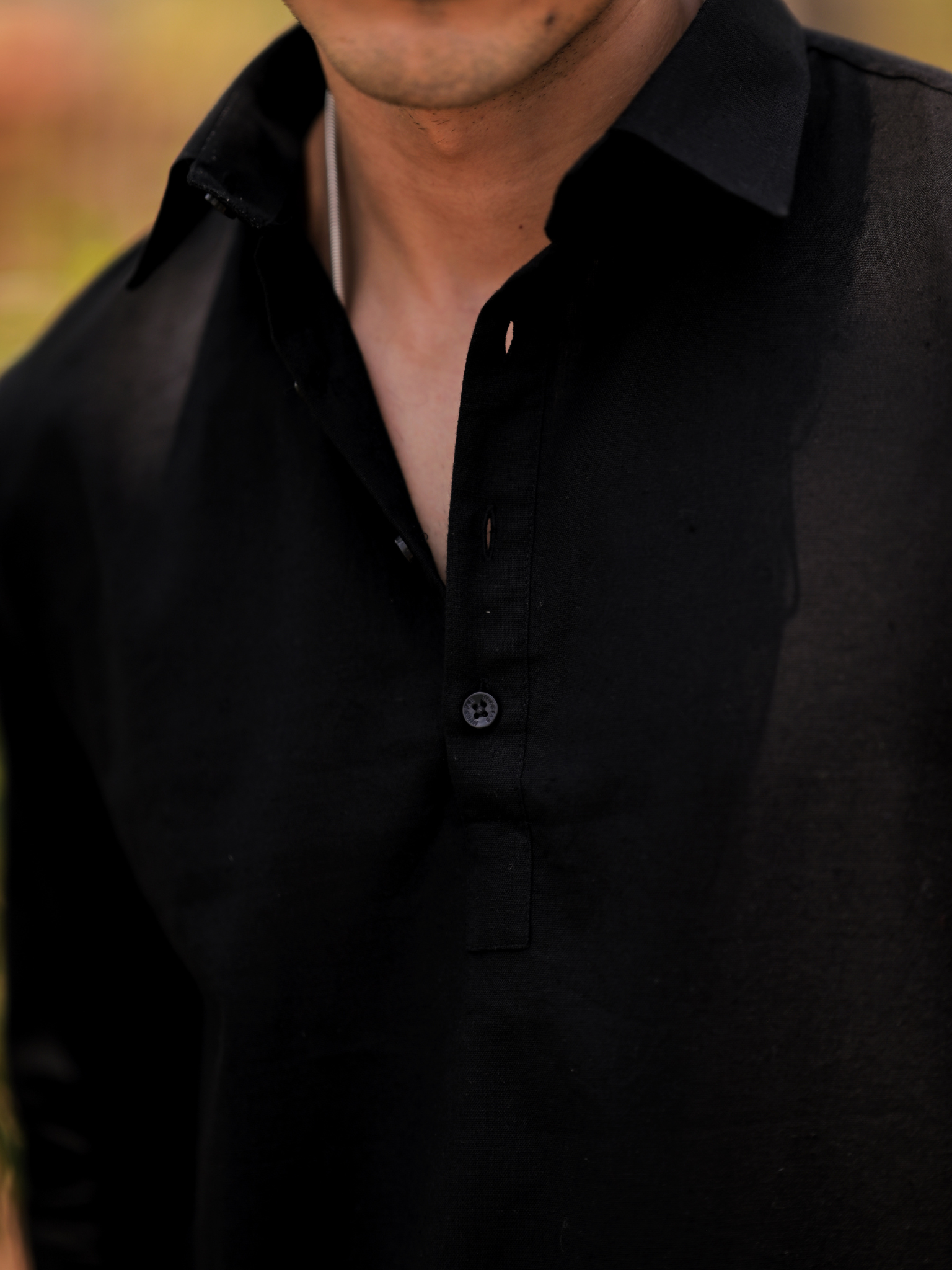 Black Pullover Kurta Shirt