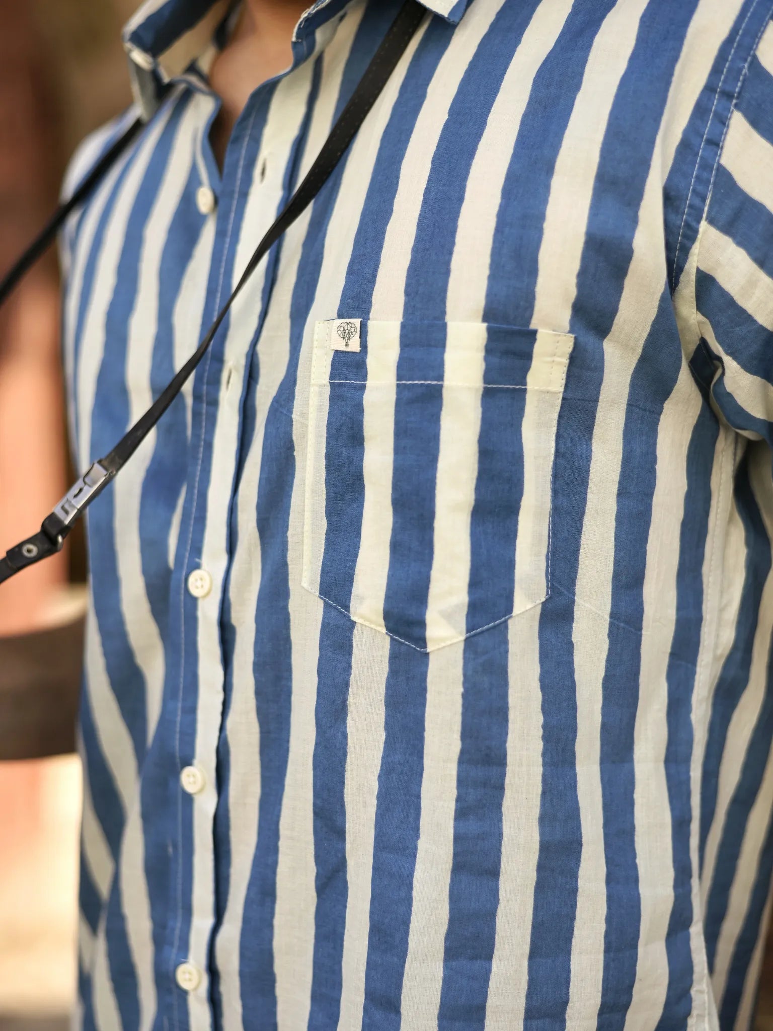 Blue-White stripes Full Sleeves Shirt