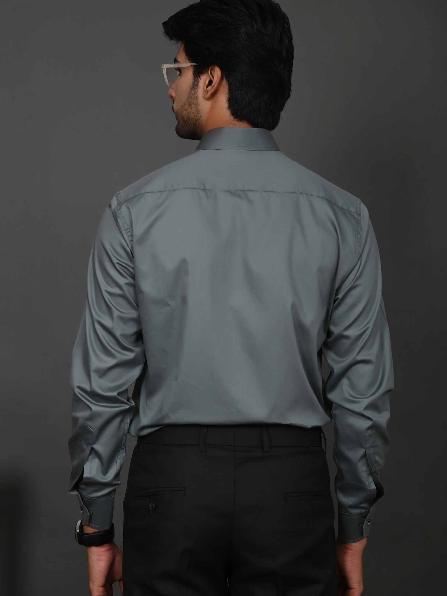 Fossil Grey Elite Satin Shirt