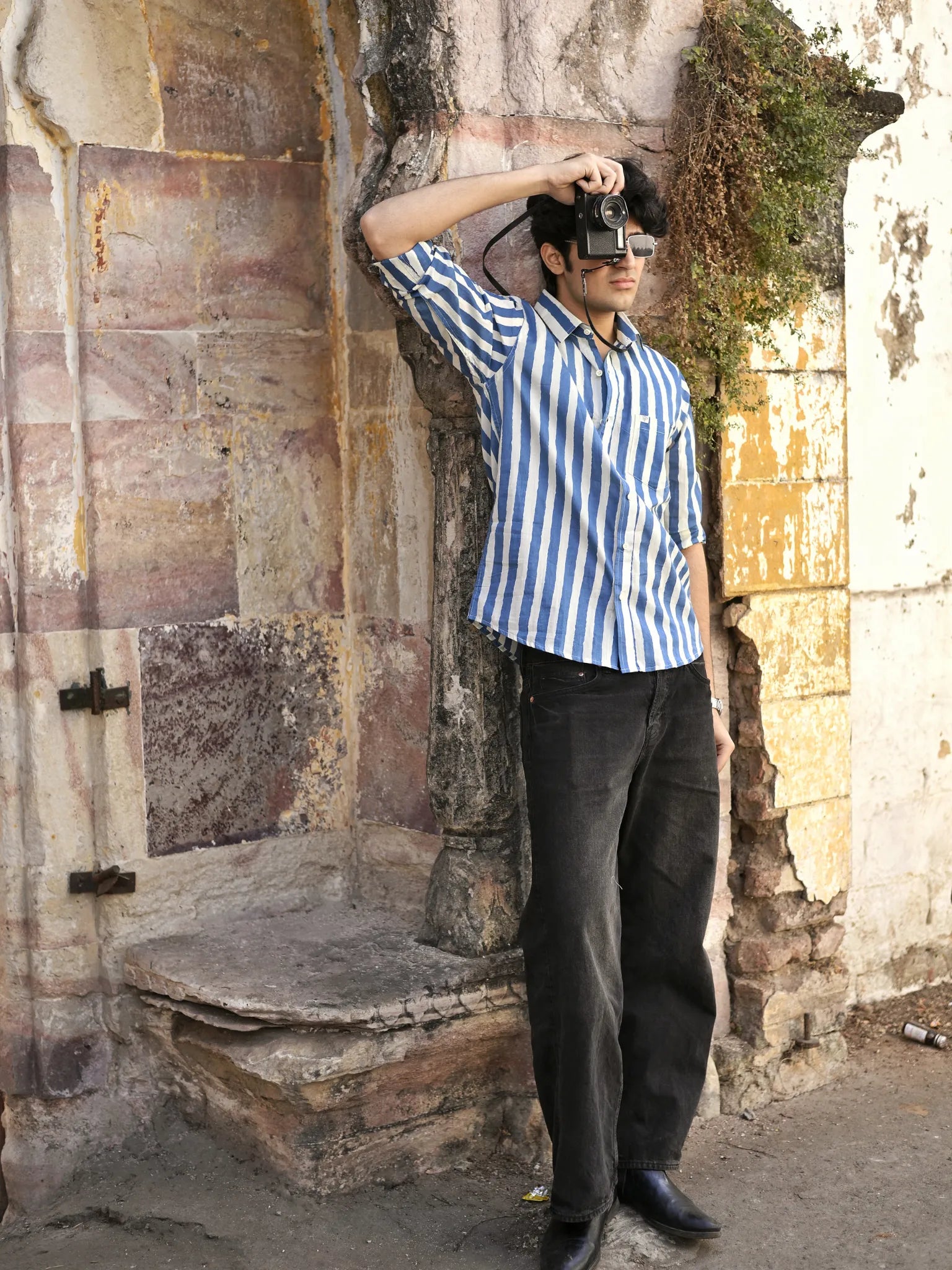 Blue-White stripes Full Sleeves Shirt