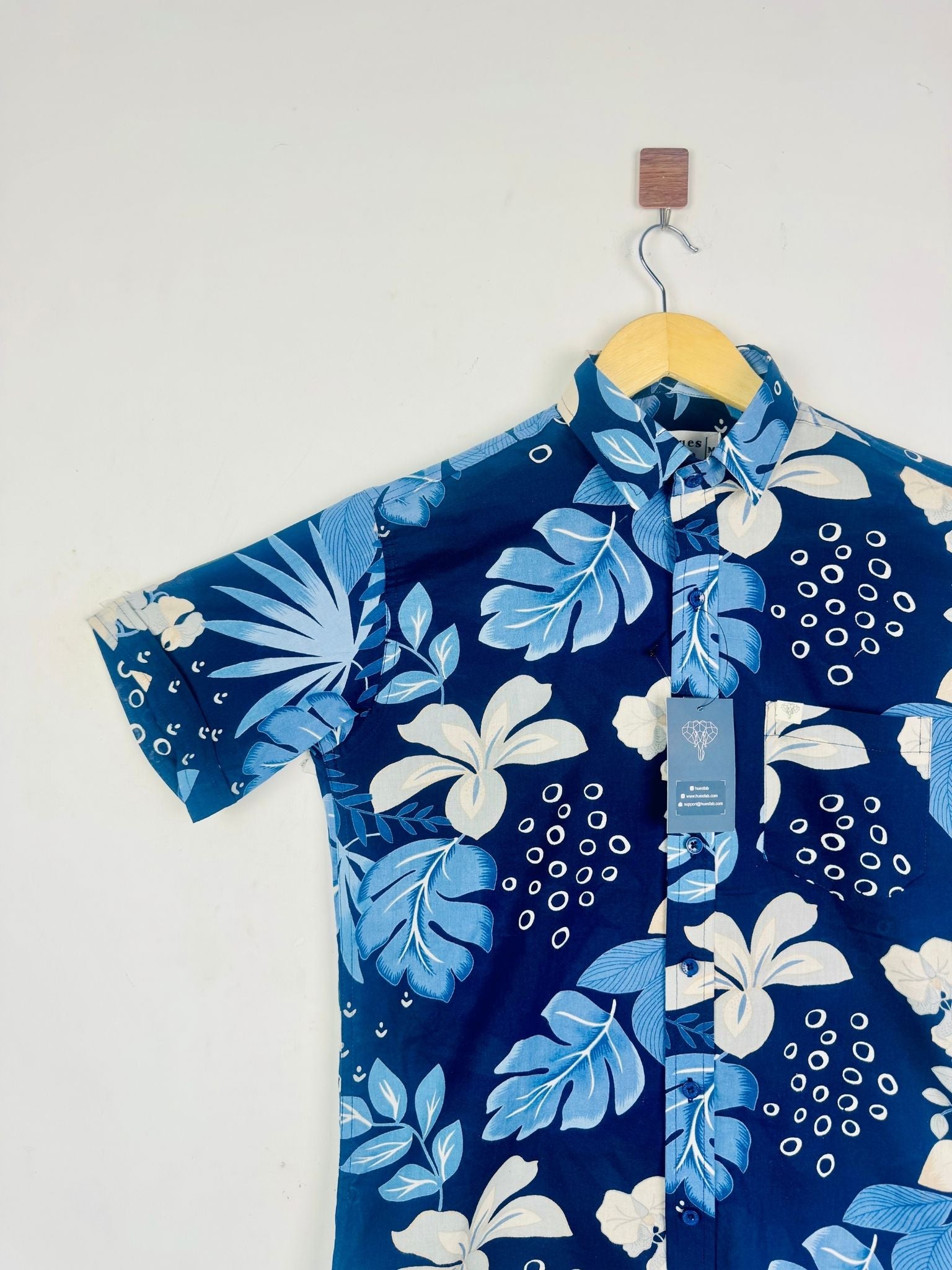 Aqua Island Leaf Half Sleeves Shirt