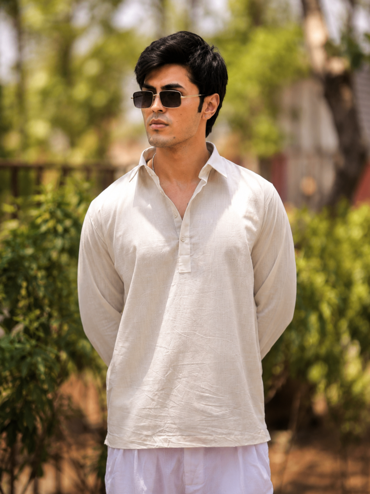 White Pullover Kurta Shirt