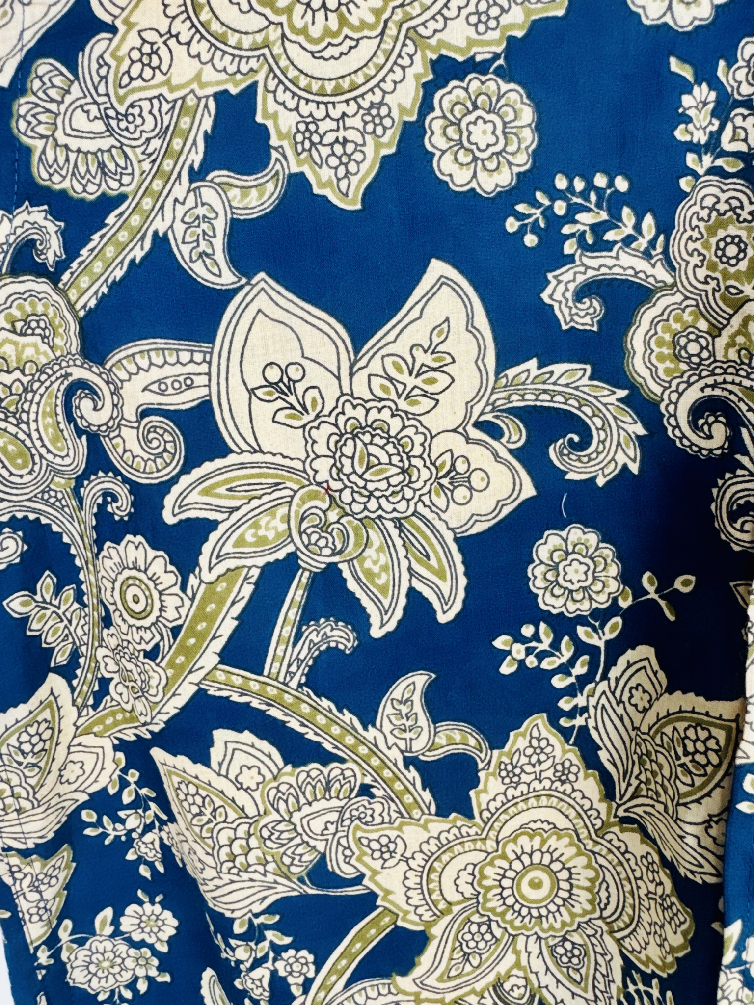 Ivory indigo floral Half Sleeves Shirt