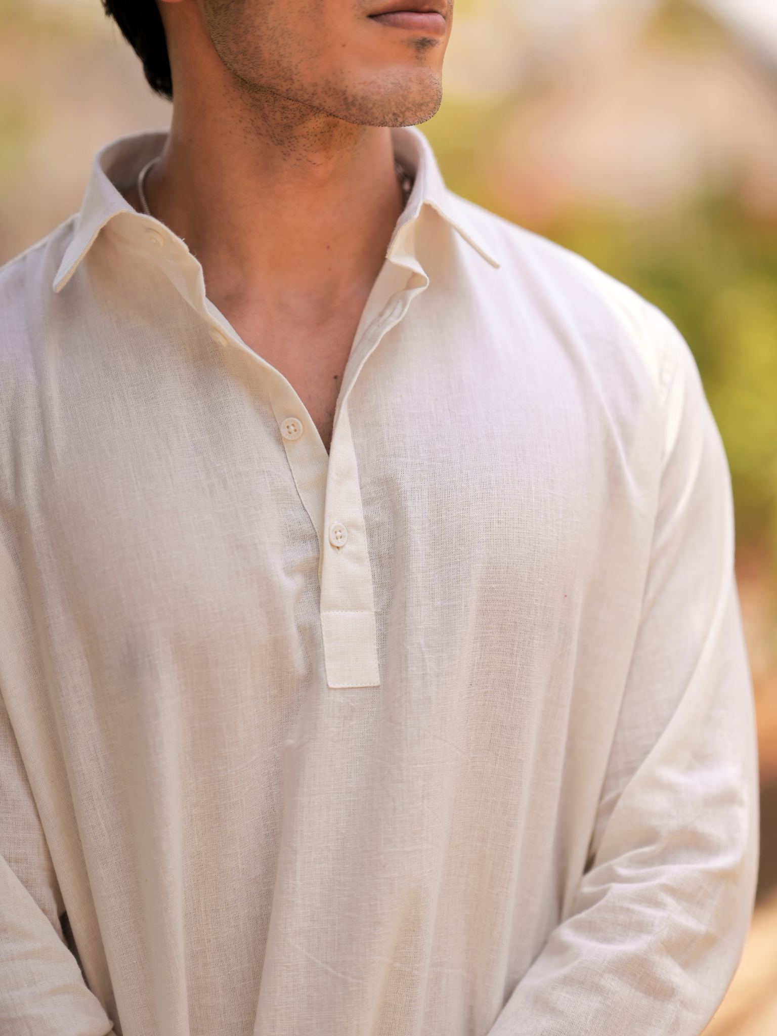 White Pullover Kurta Shirt