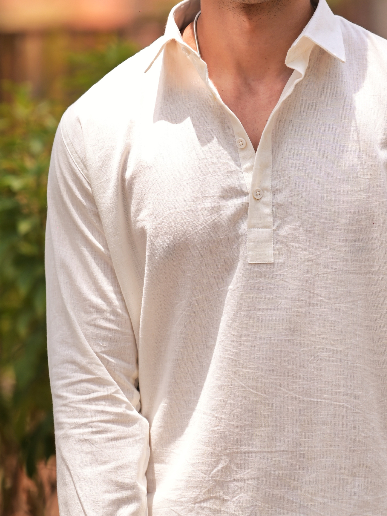 White Pullover Kurta Shirt