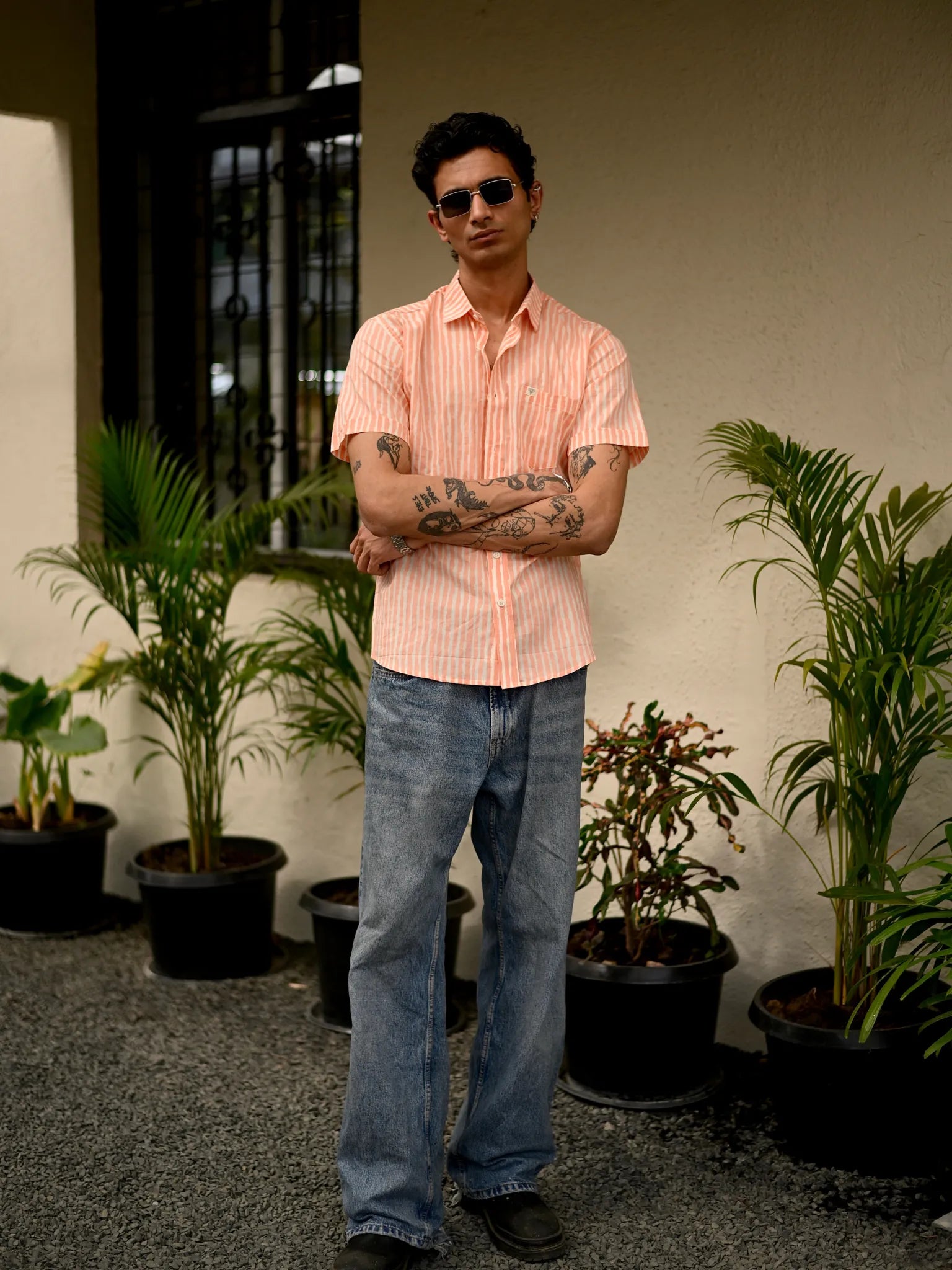 Peach Breeze Striped Shirt
