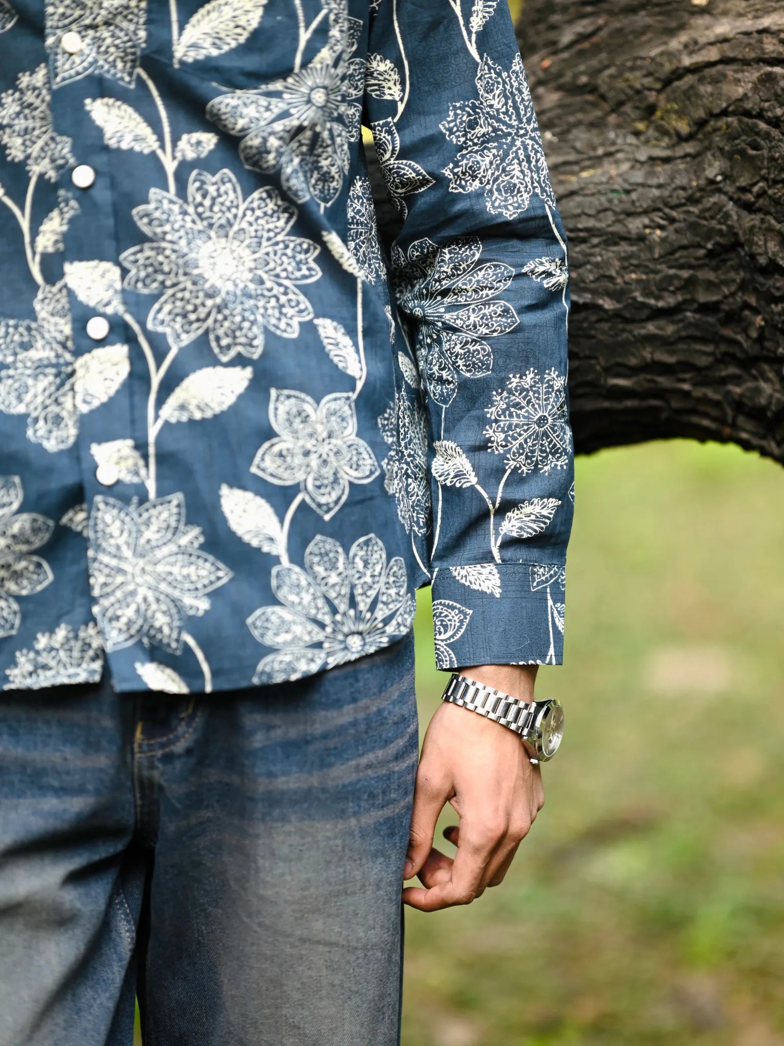 Forest Indigo Full Sleeves Shirt