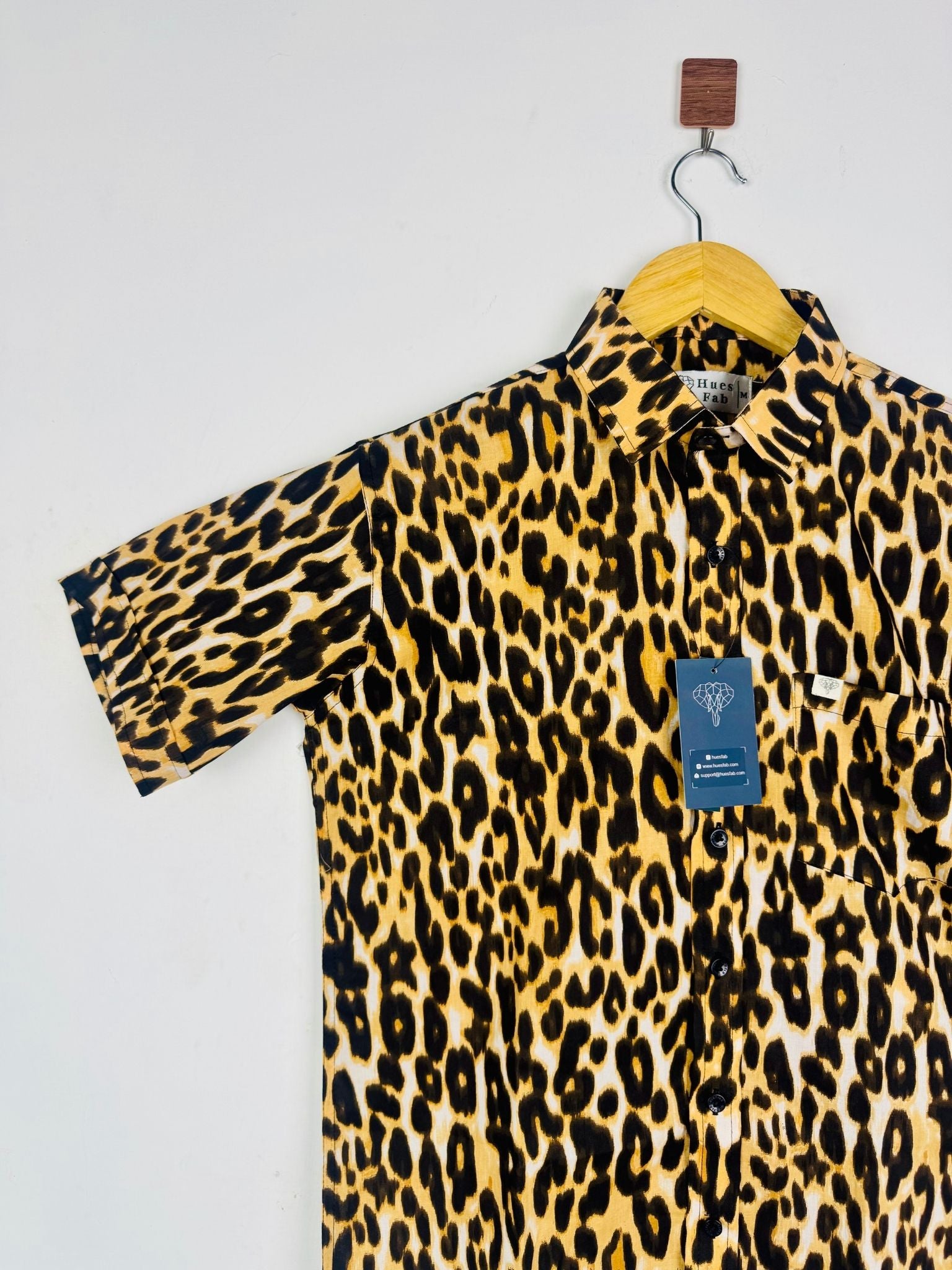 Wild Leopard Print Half Sleeves Shirt