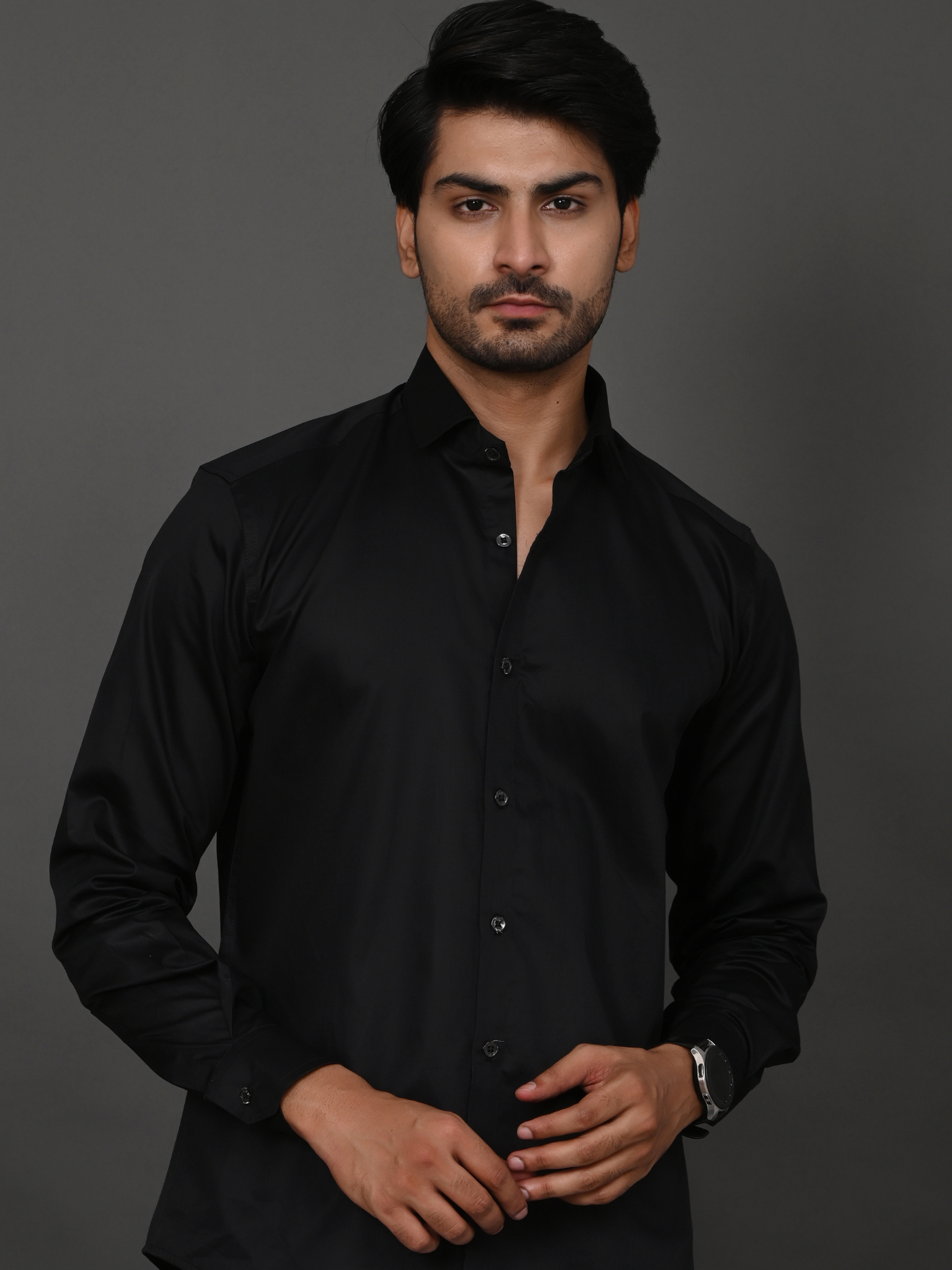 Black Elite Satin Shirt
