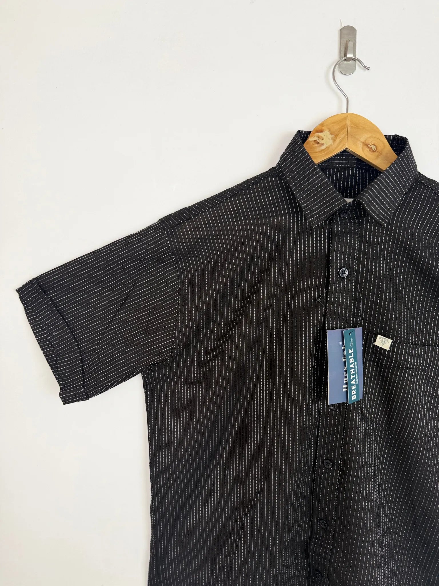 Black kantha Half Sleeves Shirt