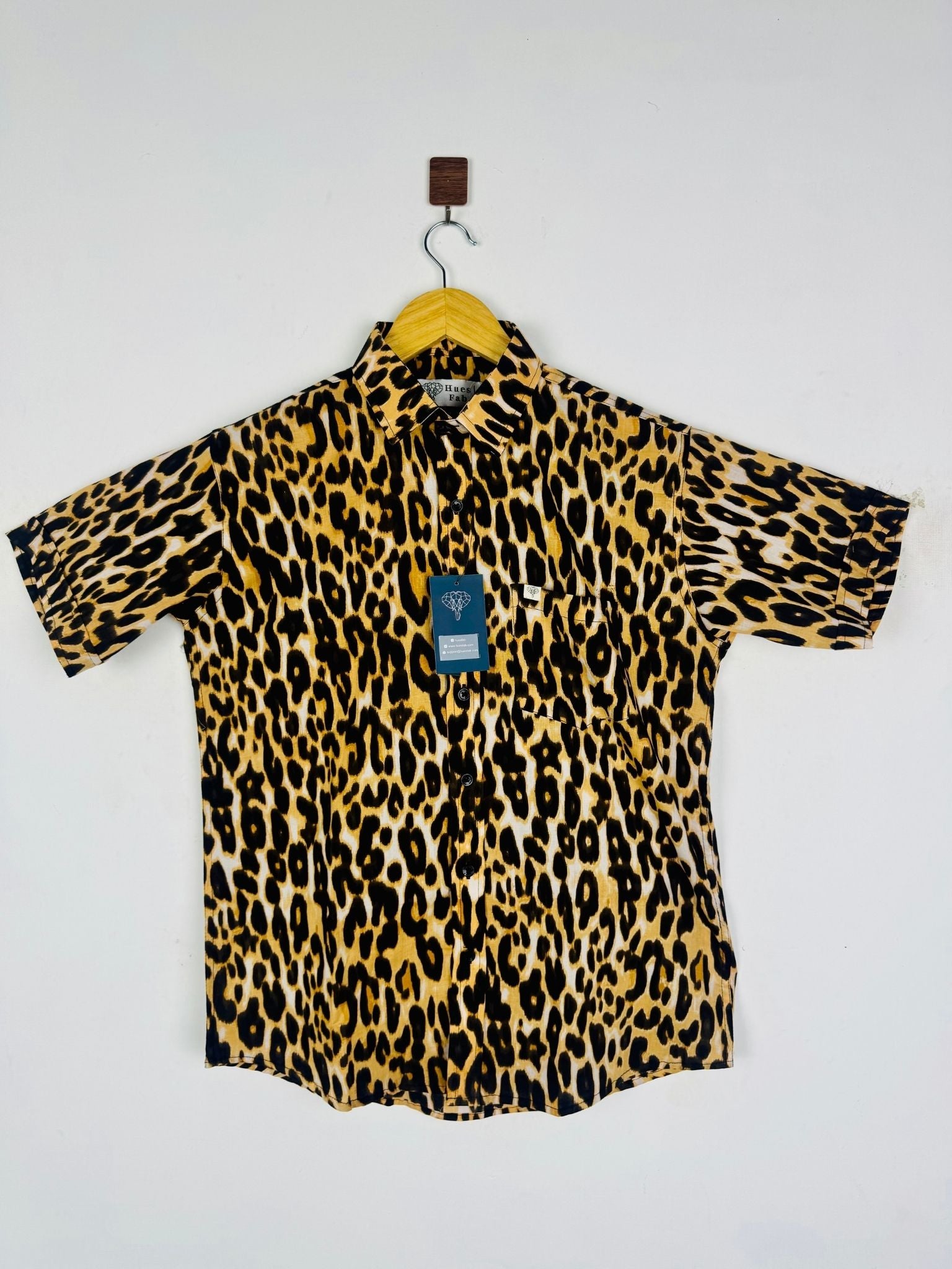 Wild Leopard Print Half Sleeves Shirt